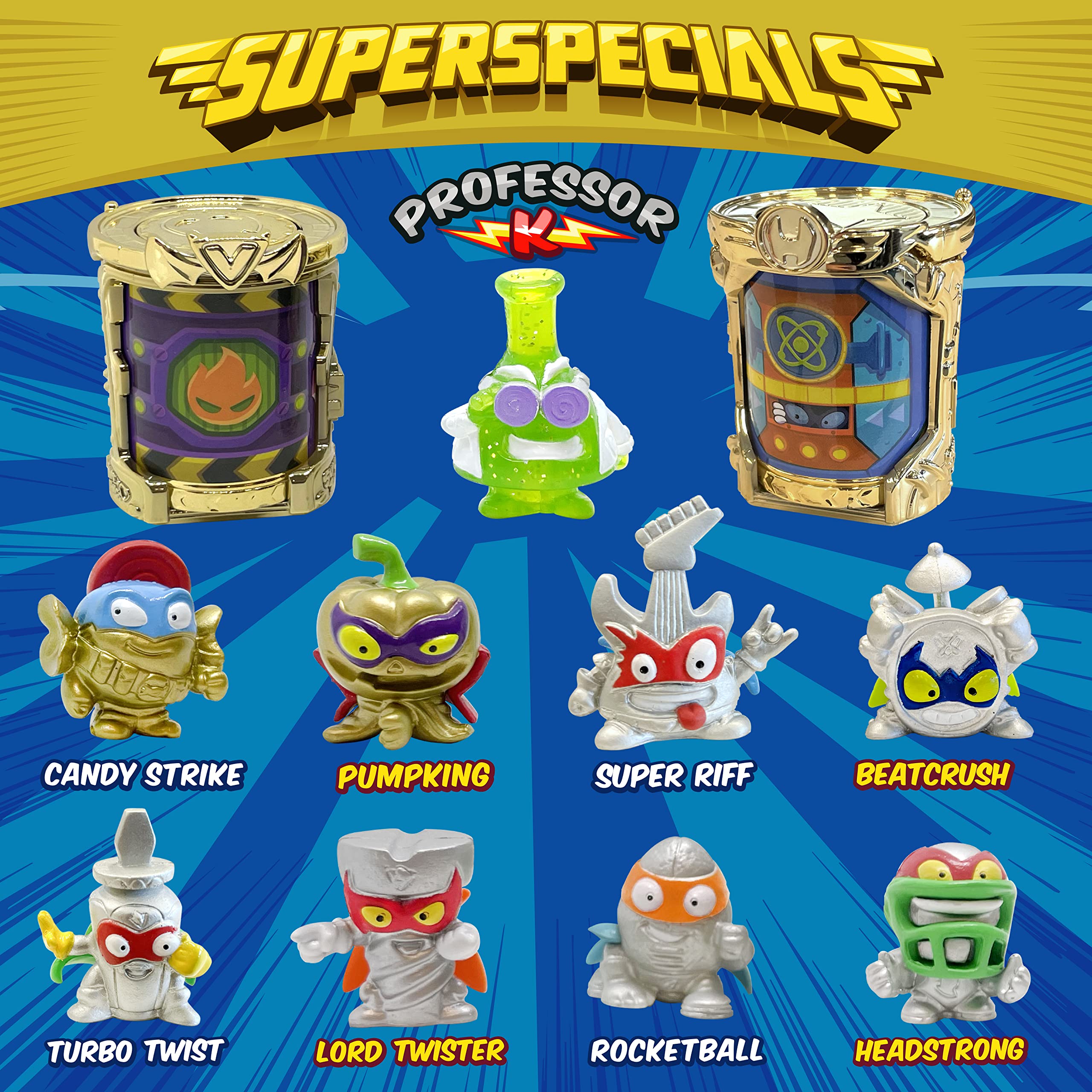 Superthings Serie 2 scatola latta Gold personaggi Professor K