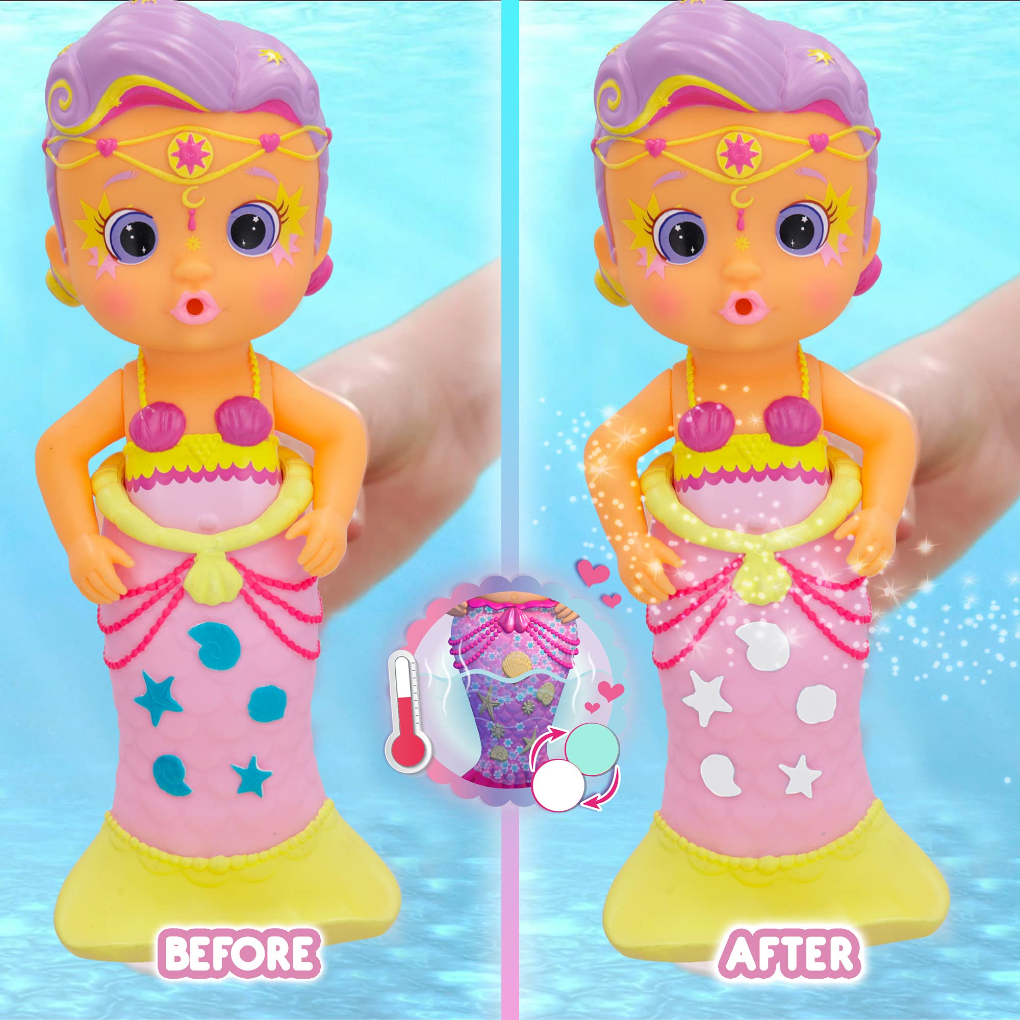 Bloopies Sirenetta Audrey bambola bagnetto coda cambia colore