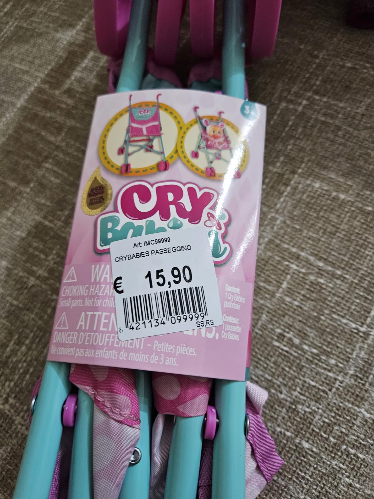 IMC Toys Cry Babies Passeggino Bambole Pieghevole Giocattolo