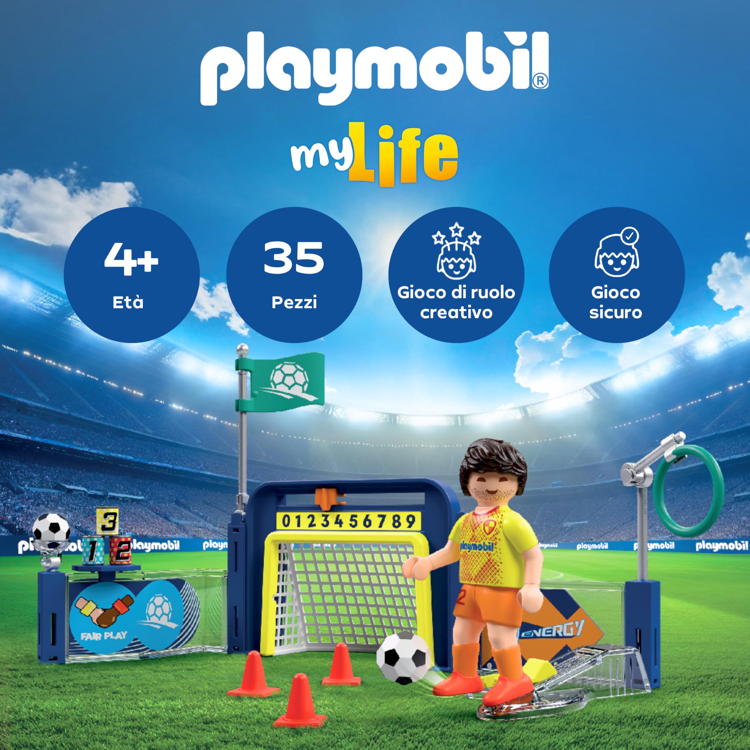 PLAYMOBIL My Life 72057 Stazione Allenamento Calcio Giocattolo 4 Anni