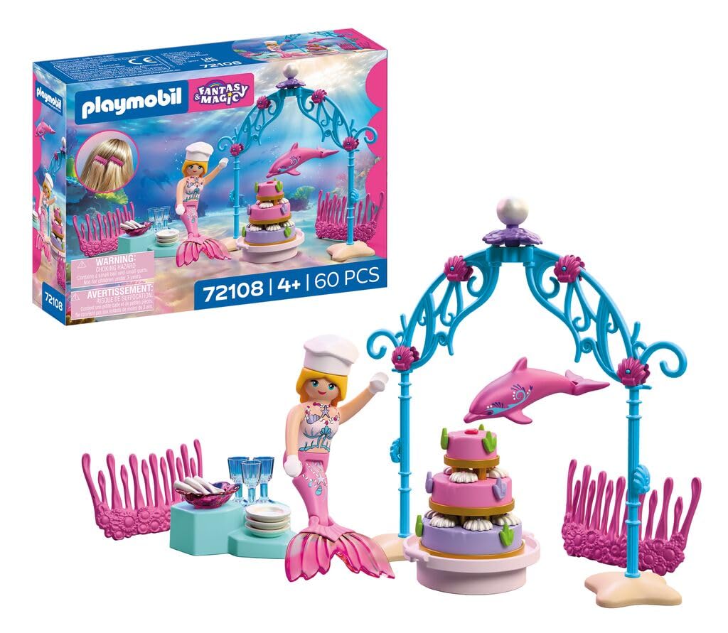 Playmobil 72108 matrimonio sottomarino buffet torta 4 anni