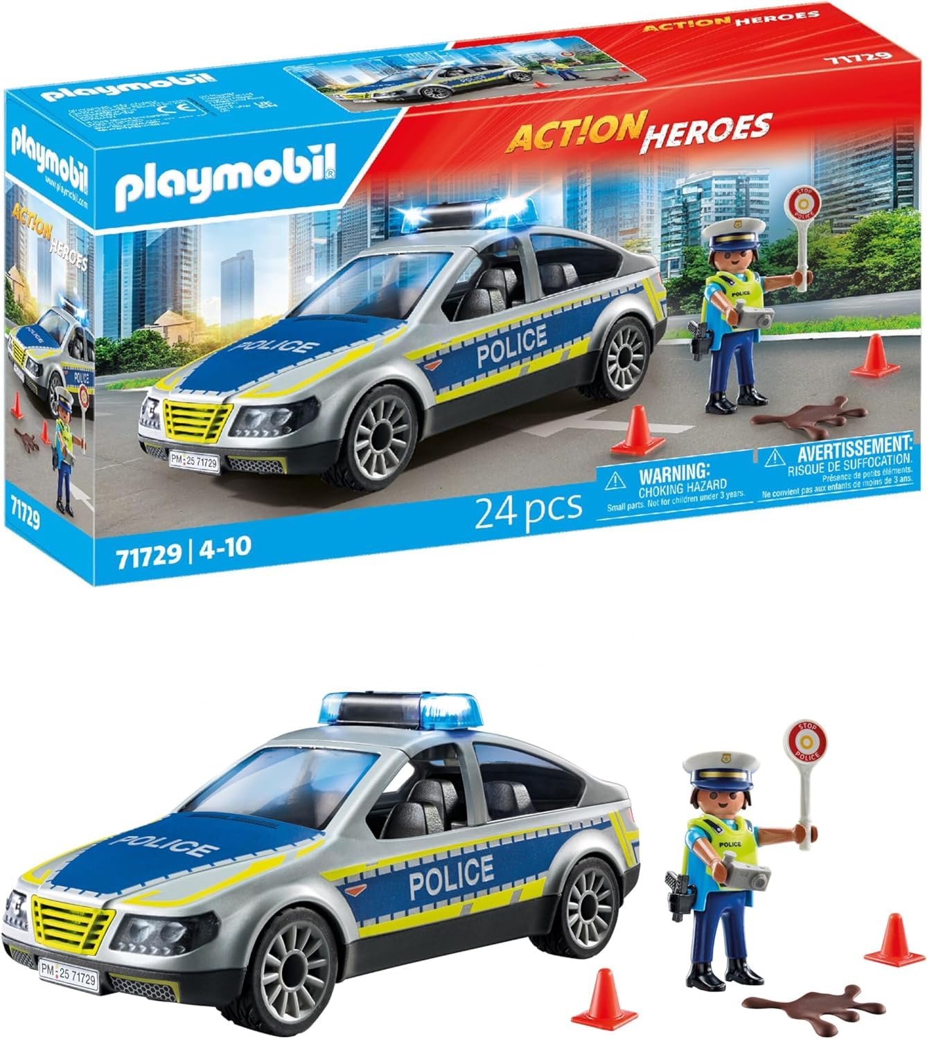PLAYMOBIL Heroes 71729 Auto Pattuglia Polizia con Luci e Suoni