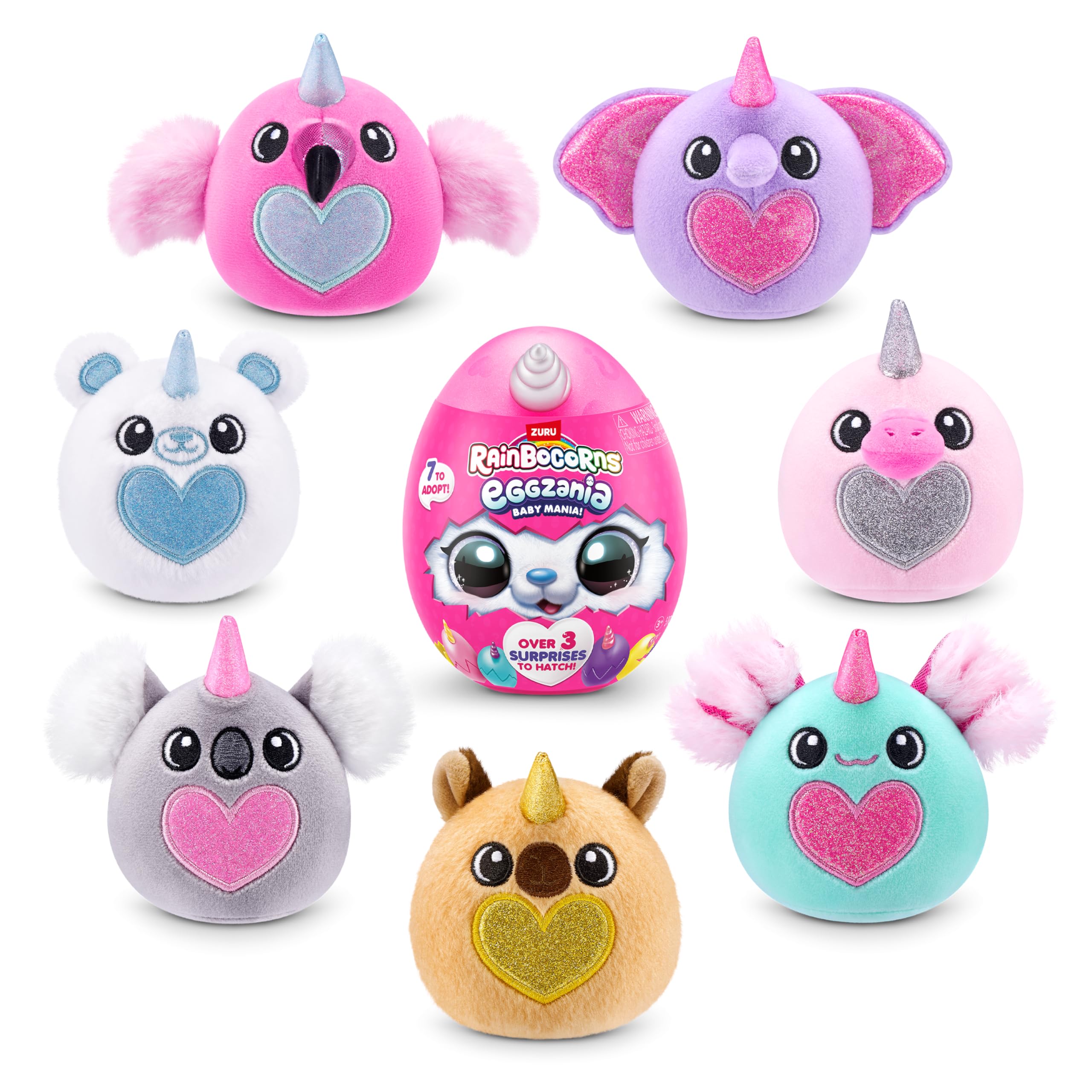 Rainbocorns Eggzania Baby Mania peluche sorpresa 3 pack