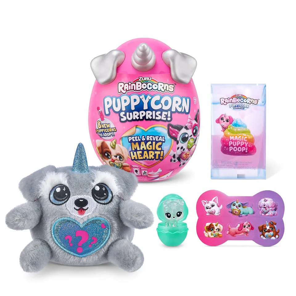 Rainbocorns Sparkle Heart Puppycorn Schnauzer peluche sorpresa