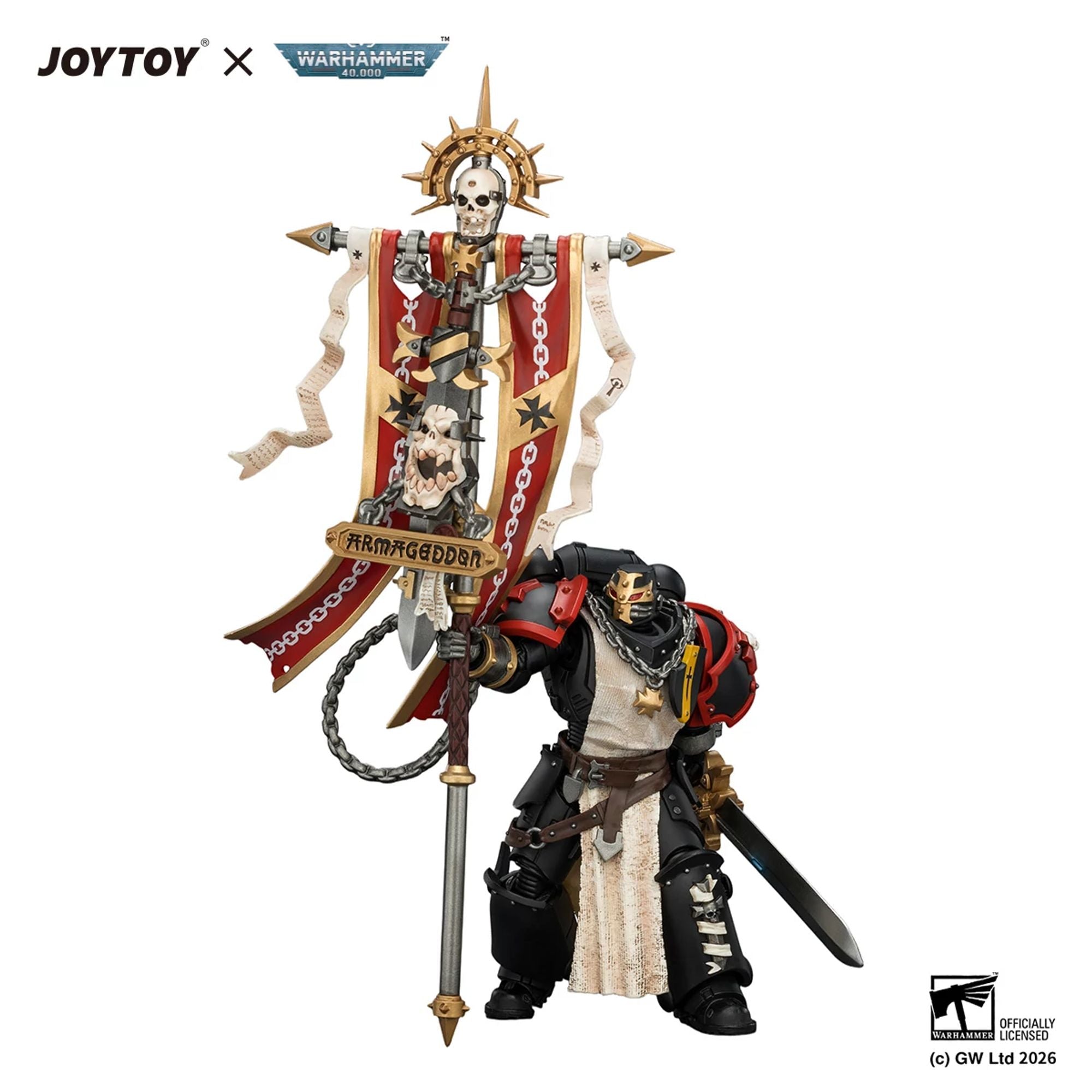 JoyToy Warhammer 40K Black Templars Crusader Ancient action figure spada