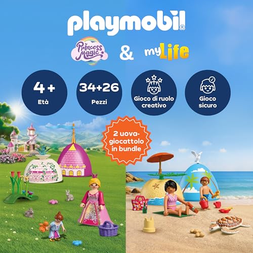 Playmobil 210448 principessa e spiaggia 2 uova sorpresa