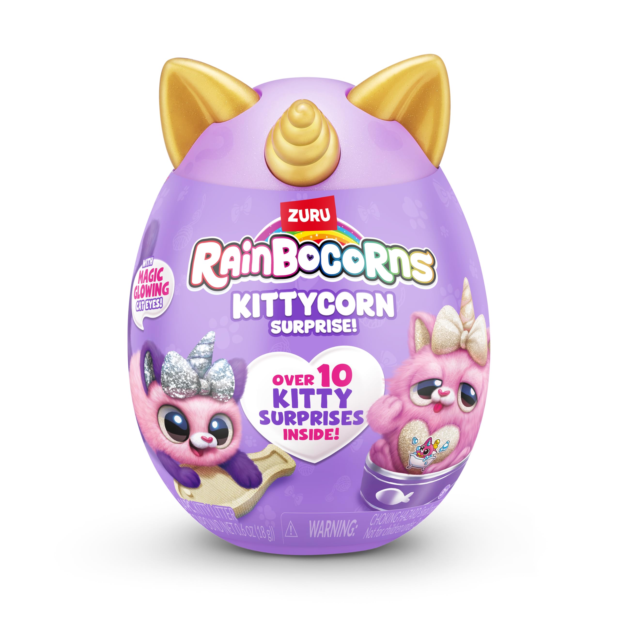 Rainbocorns Kittycorn Chinchilla Cat peluche con occhi luminosi