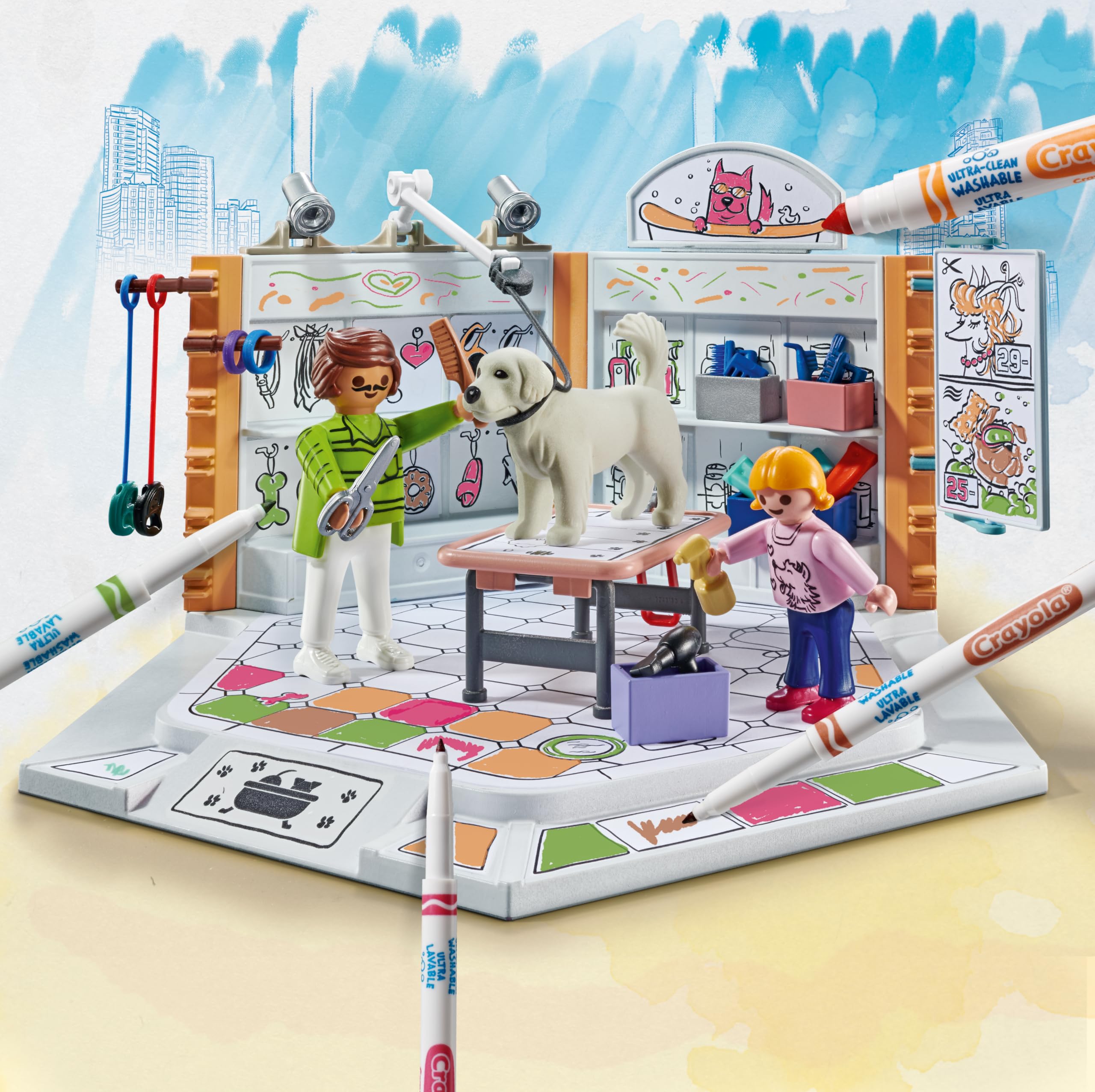 PLAYMOBIL Color 71514 Dog Beauty Center Playset Cani Lavabile