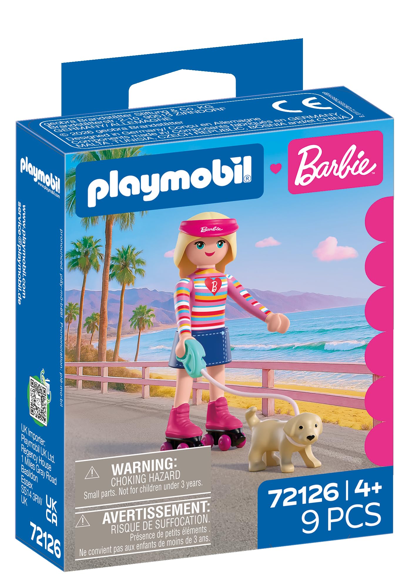 Playmobil Barbie 72126 playset pattini Malibu con Taffy