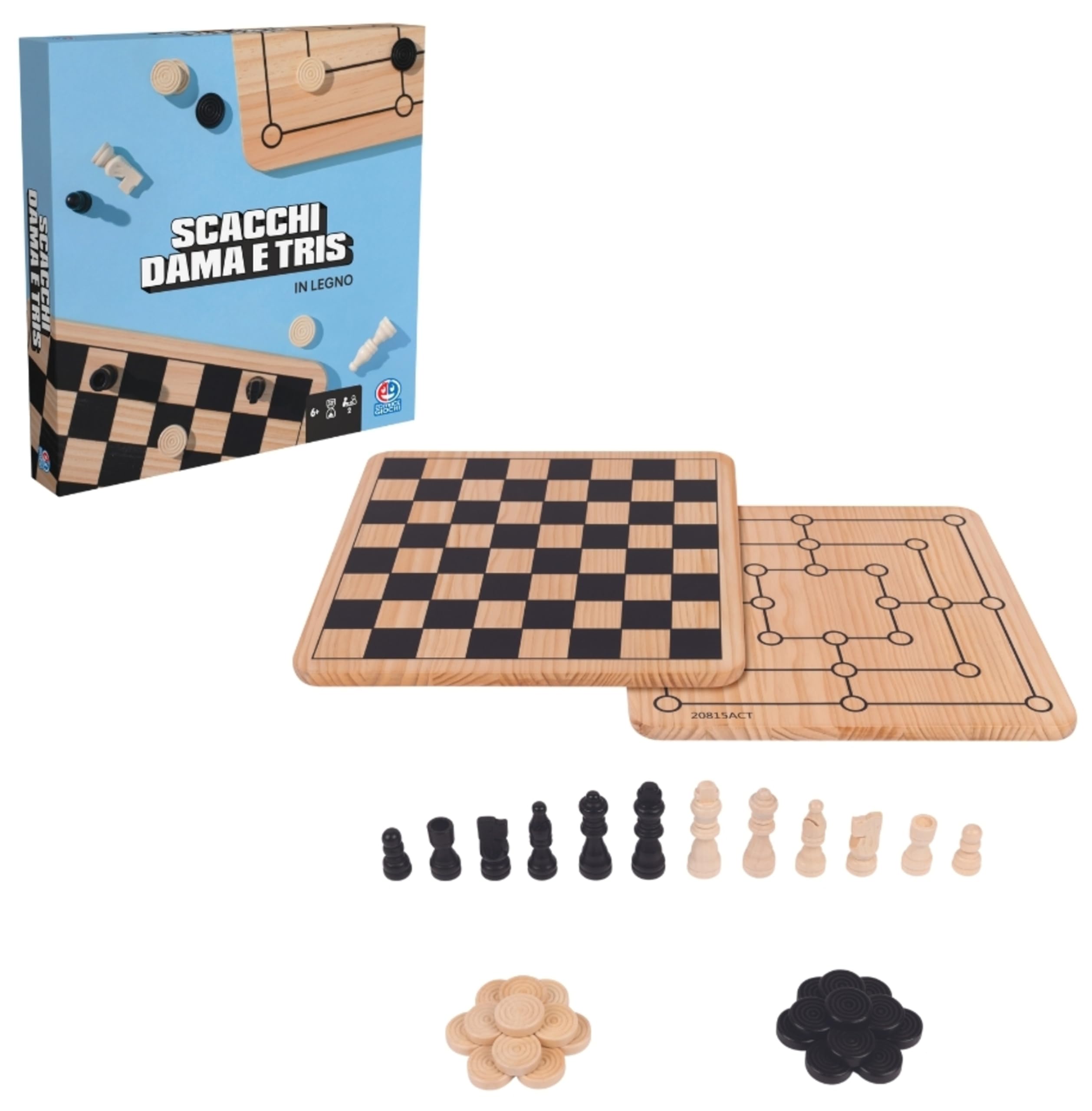 Editrice Giochi Set 6 Giochi Tavolo legno scacchi dama domino