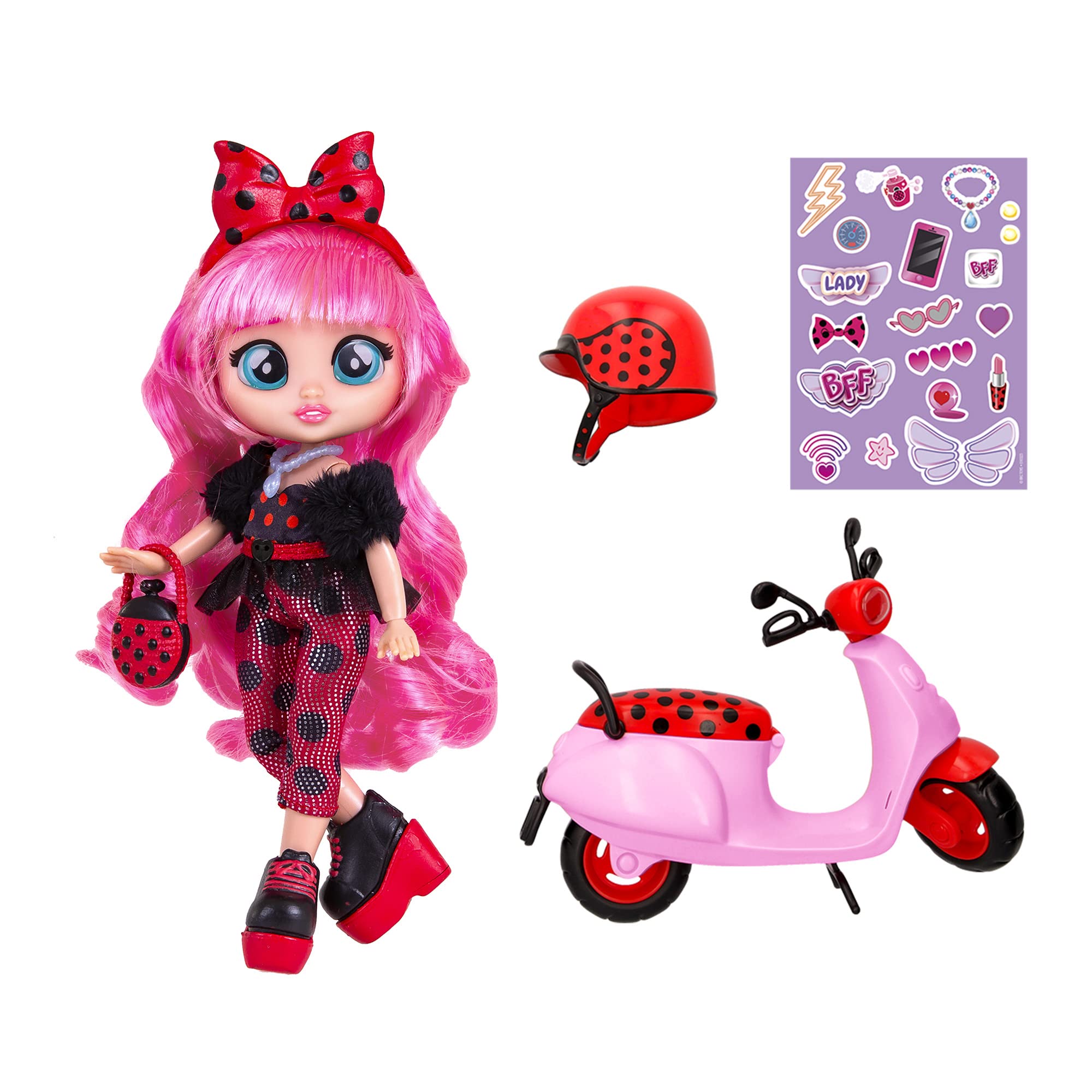 BFF by Cry Babies Lady bambola con scooter e 10 accessori