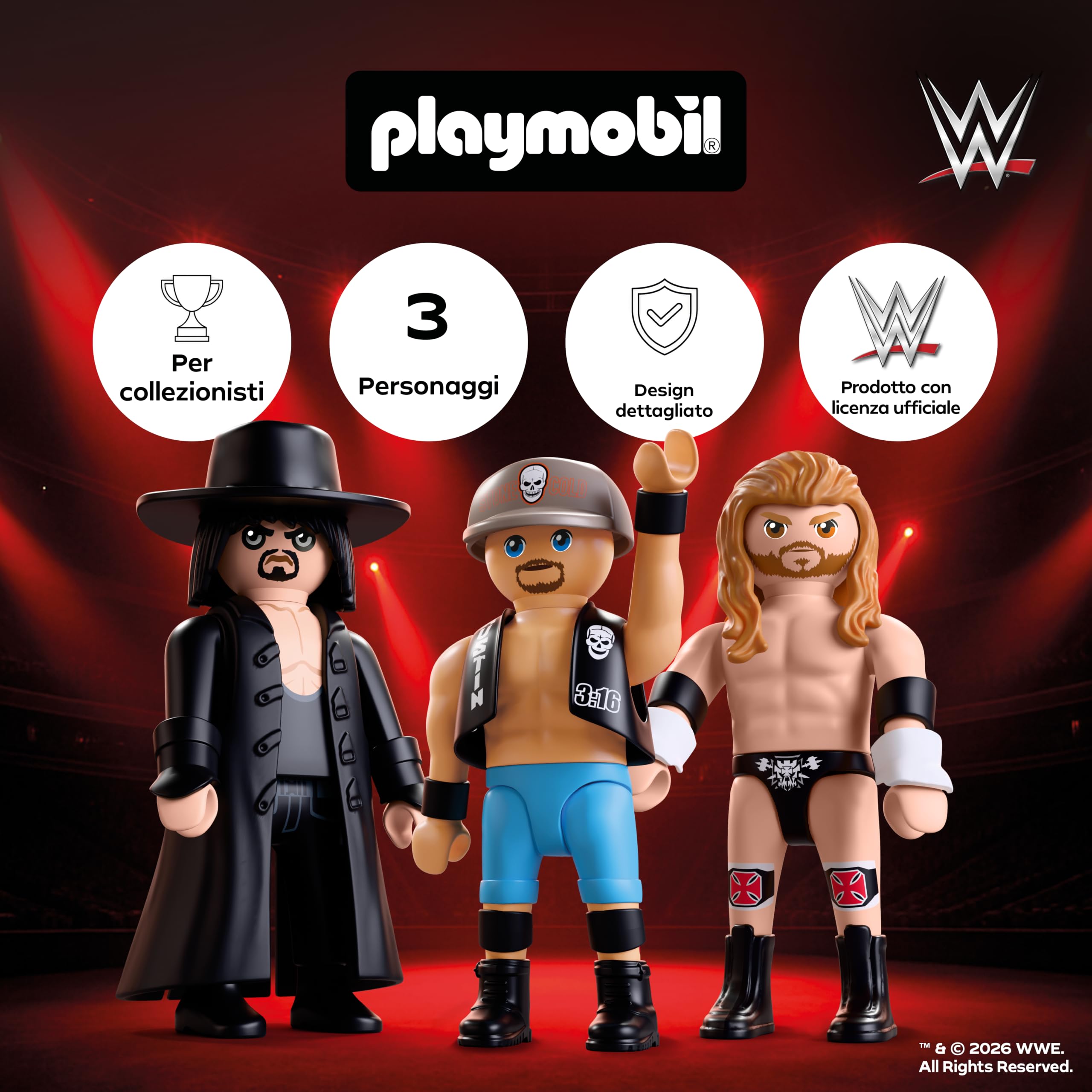 PLAYMOBIL WWE 71957 multipack personaggi Attitude Era 3 pezzi