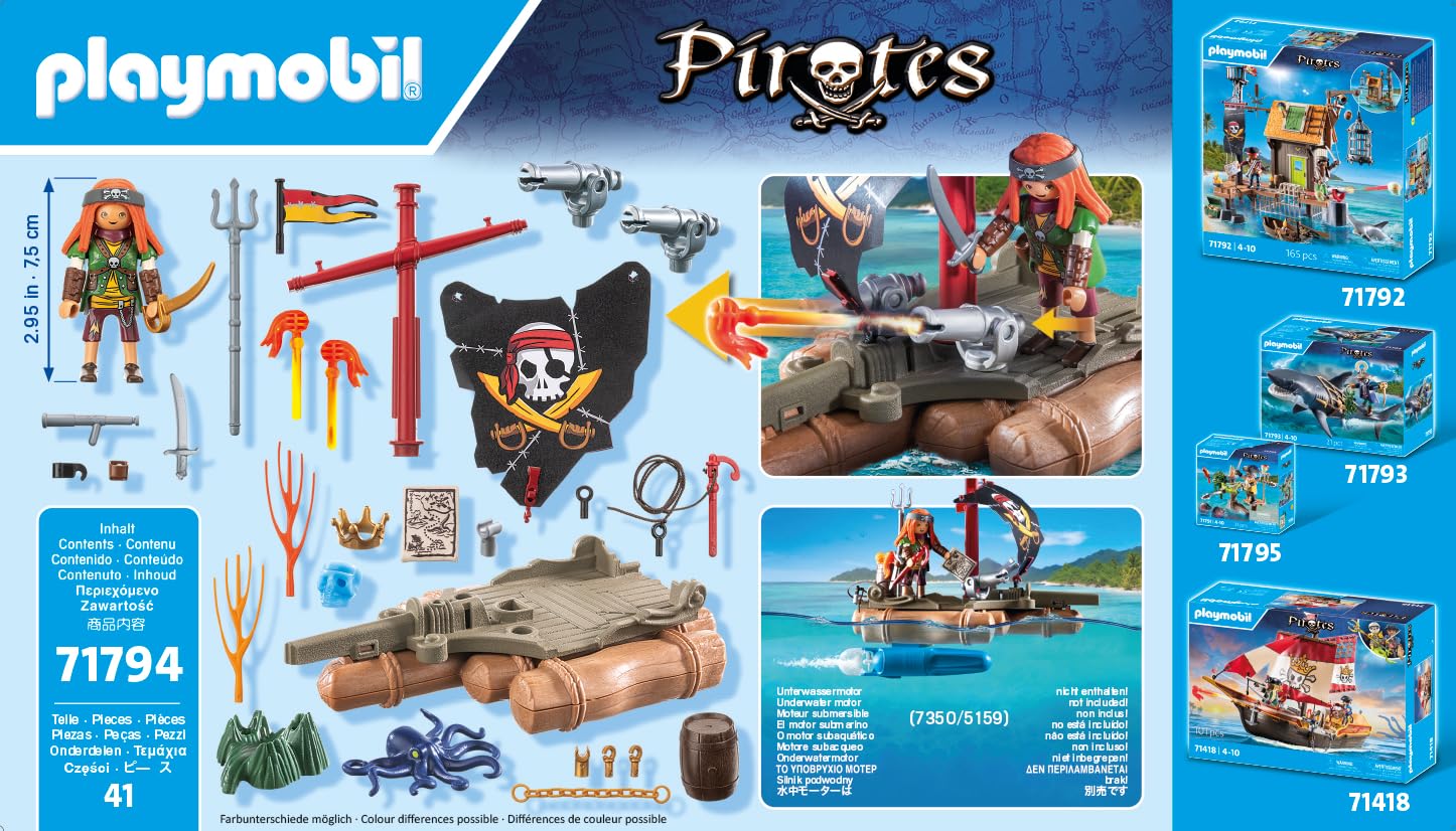 Playmobil Pirates 71794 zattera dei pirati playset con pirata