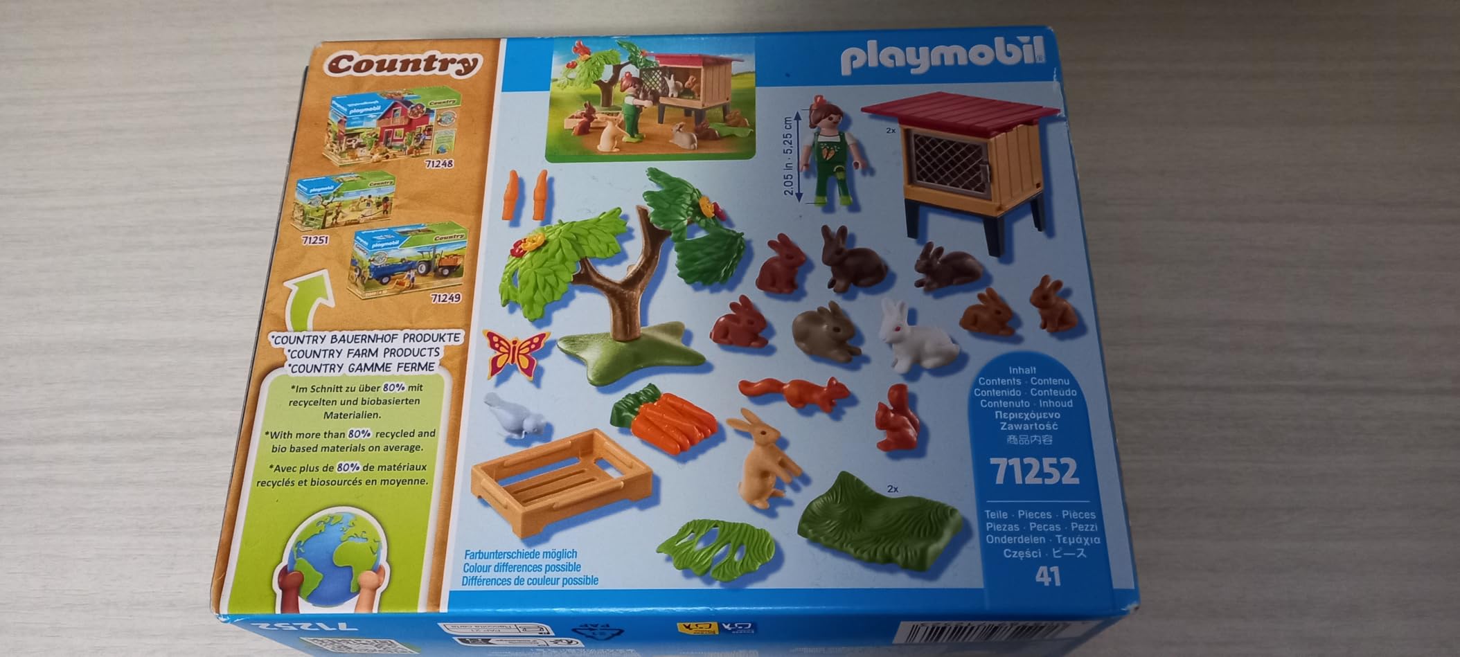 PLAYMOBIL Country 71252 Recinto Conigli Giocattolo 41 Pezzi