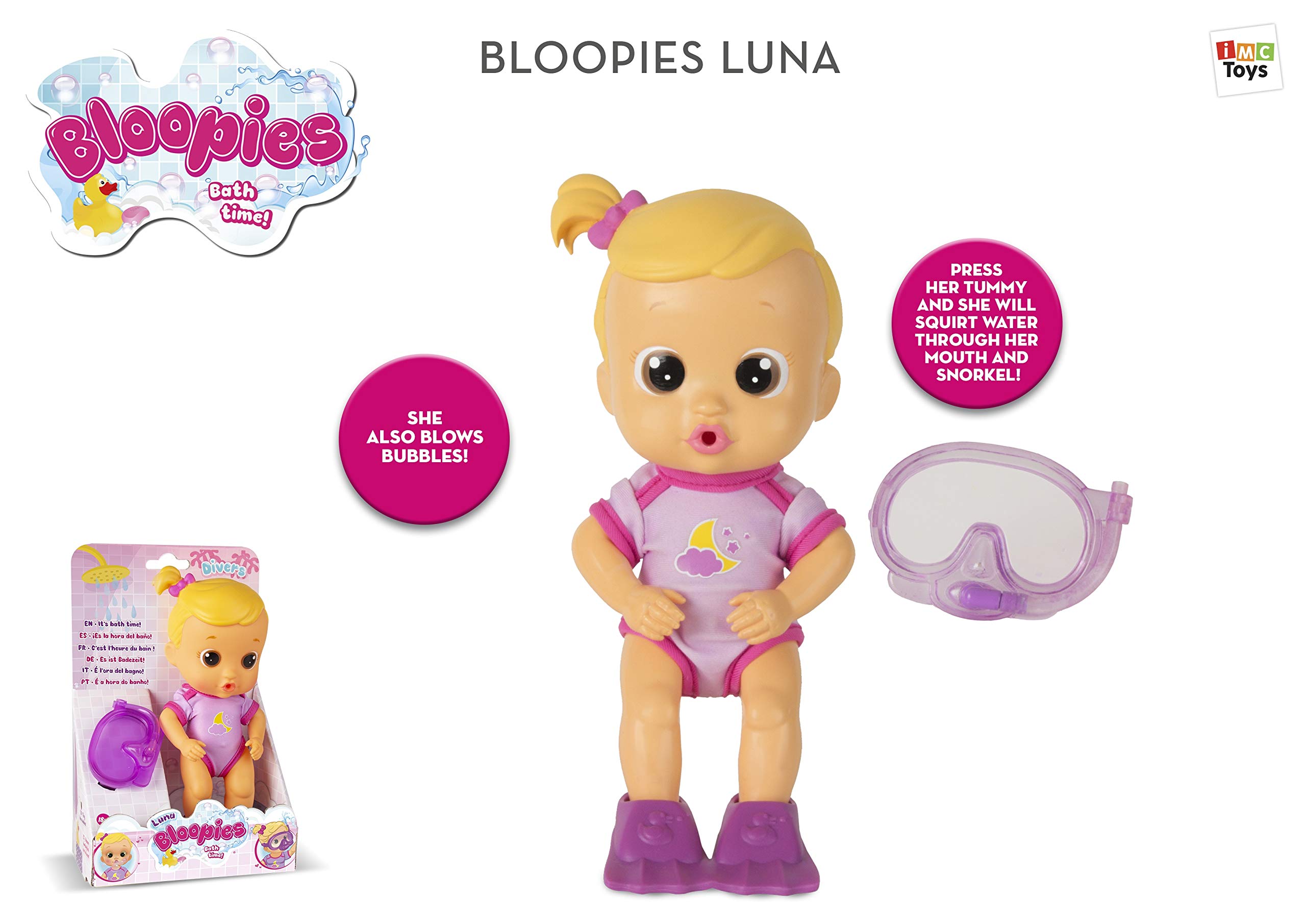 IMC Toys Bloopies Divers Luna Bambola Bagnetto 2+ Anni