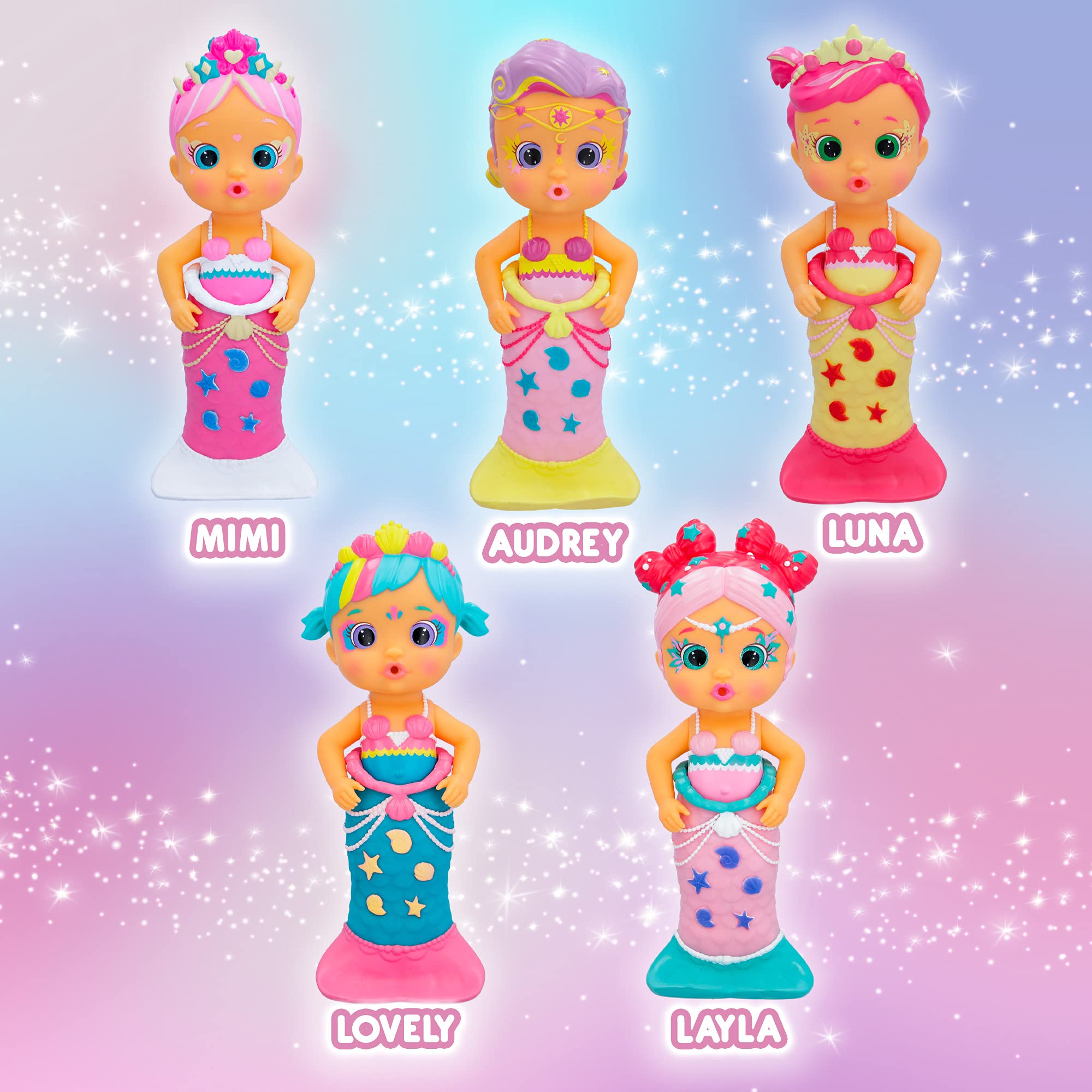 Bloopies Sirenetta Audrey bambola bagnetto coda cambia colore