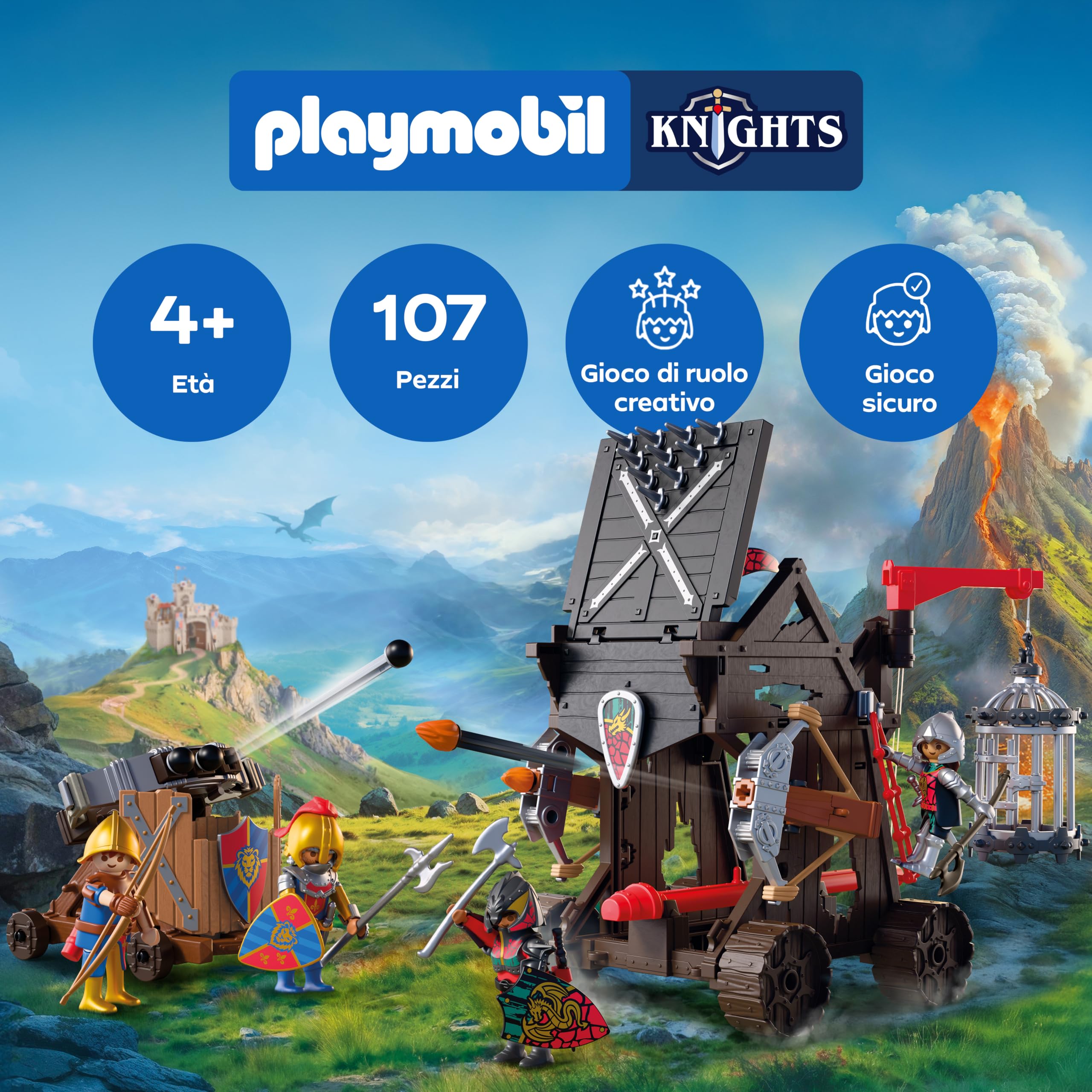 Playmobil Knights Torre d'Assalto 72210 Playset Cavalieri Drago