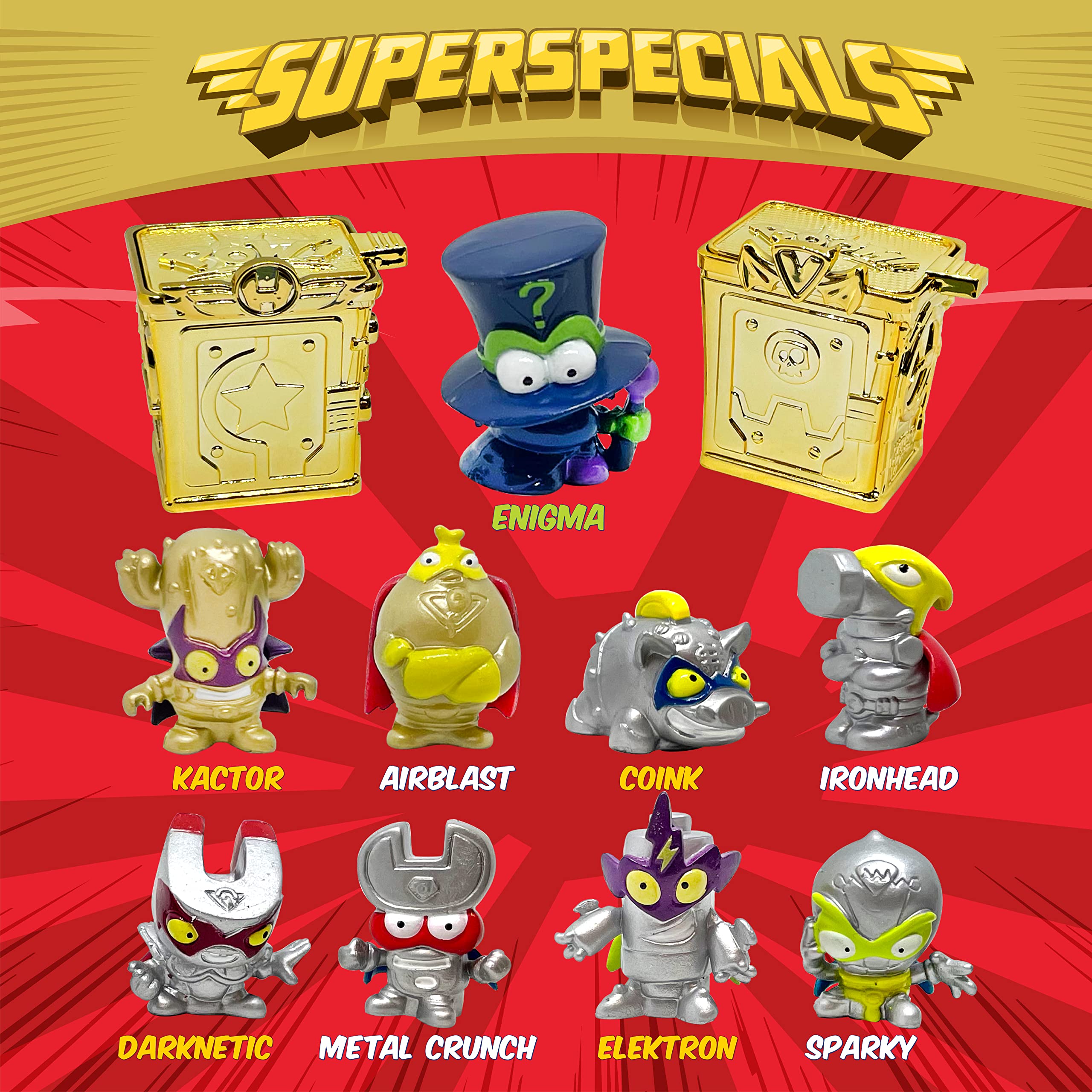 SUPERTHINGS Serie 1 Scatola Latta Gold con 9 Personaggi