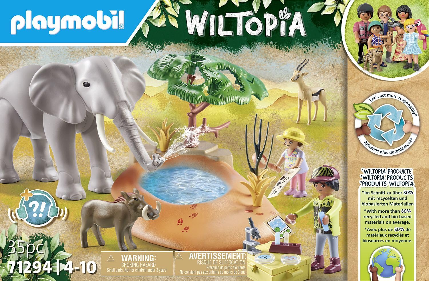 Playmobil Wiltopia 71294 Gita Oasi playset 35 pezzi elefante