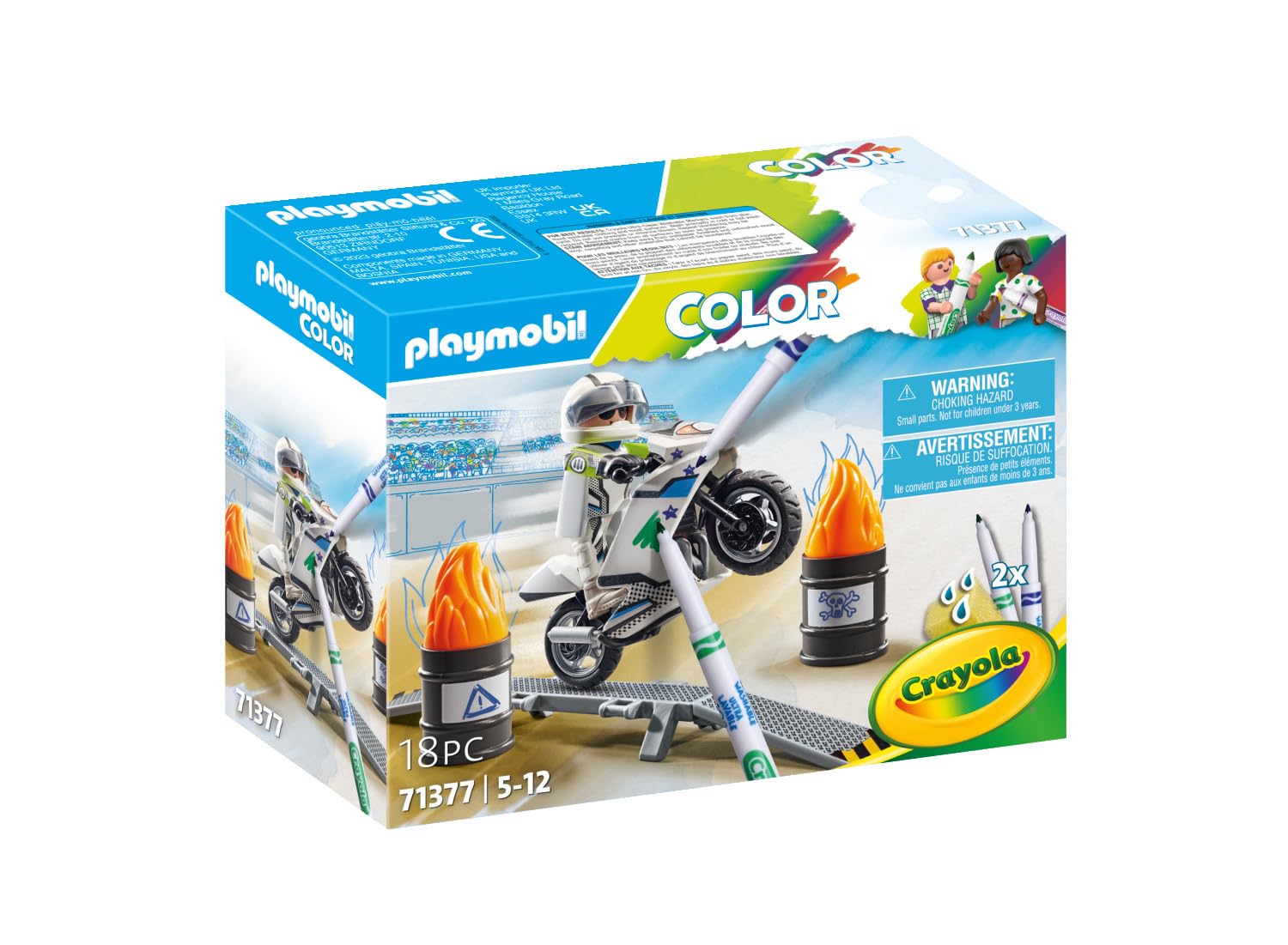 Playmobil Funstars Color 71377 Moto da Corsa Gioco 18 Pezzi 5+ Anni