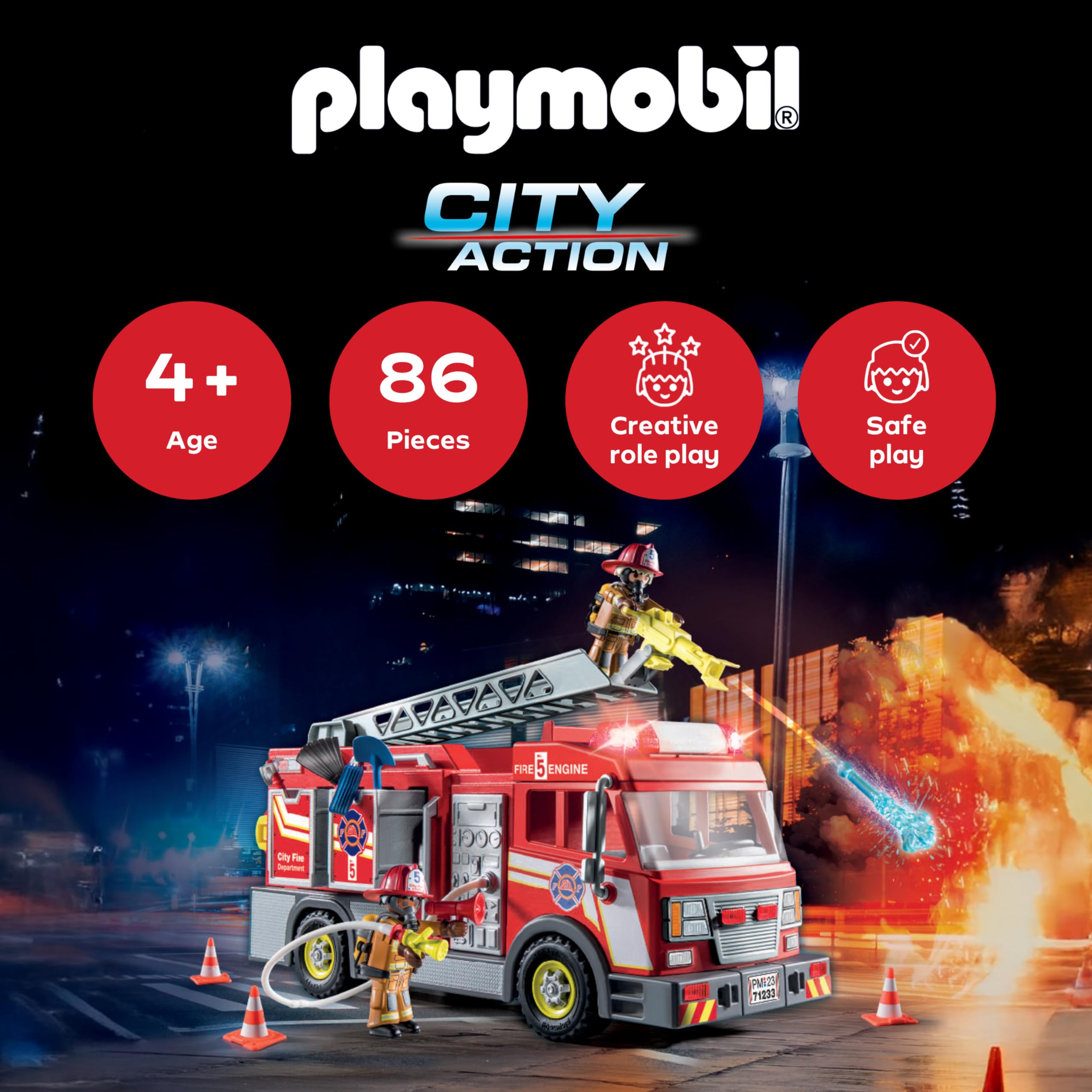PLAYMOBIL 71233 City Action camion pompieri con scala