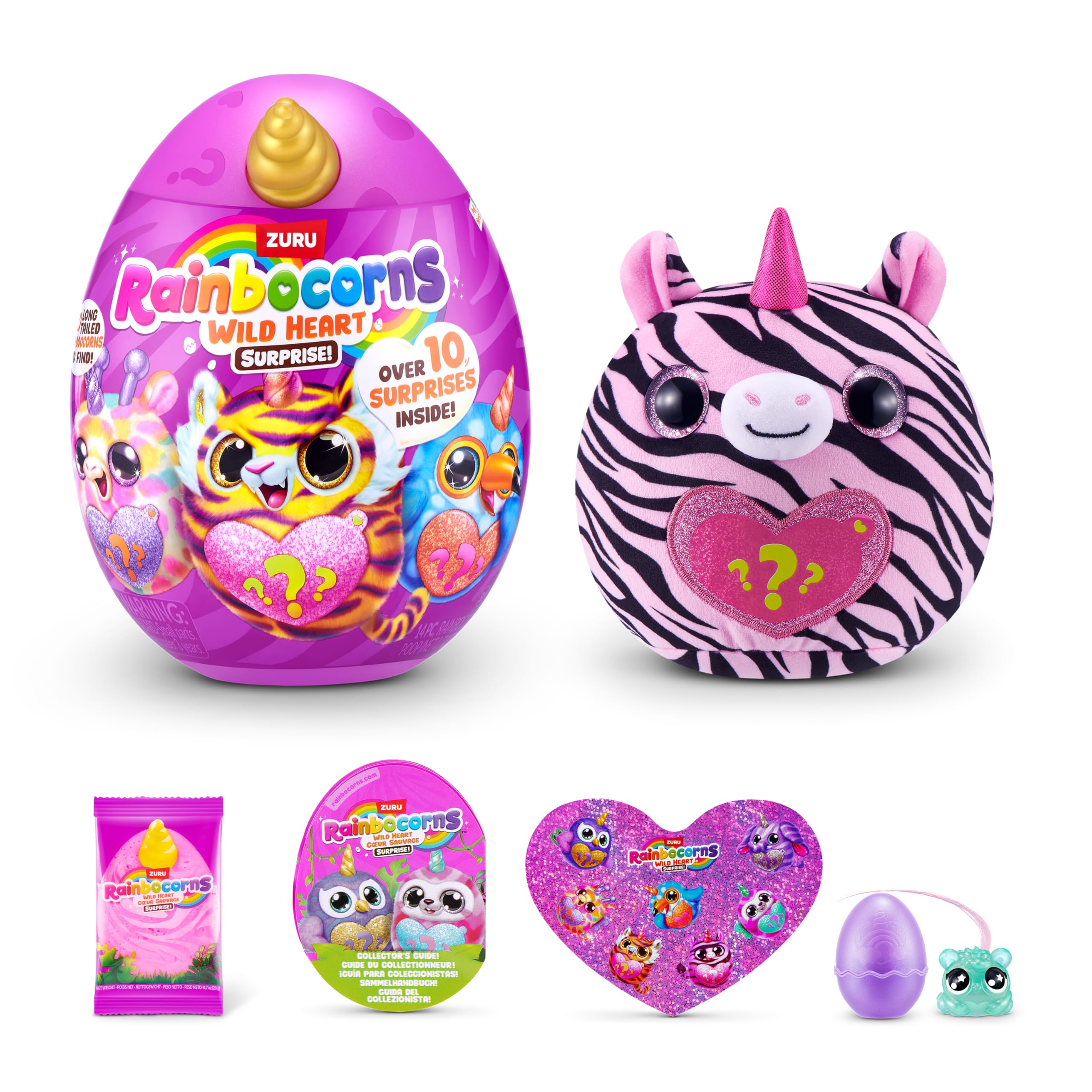 Rainbocorns Wild Heart Surprise Zebra peluche uovo 10 sorprese