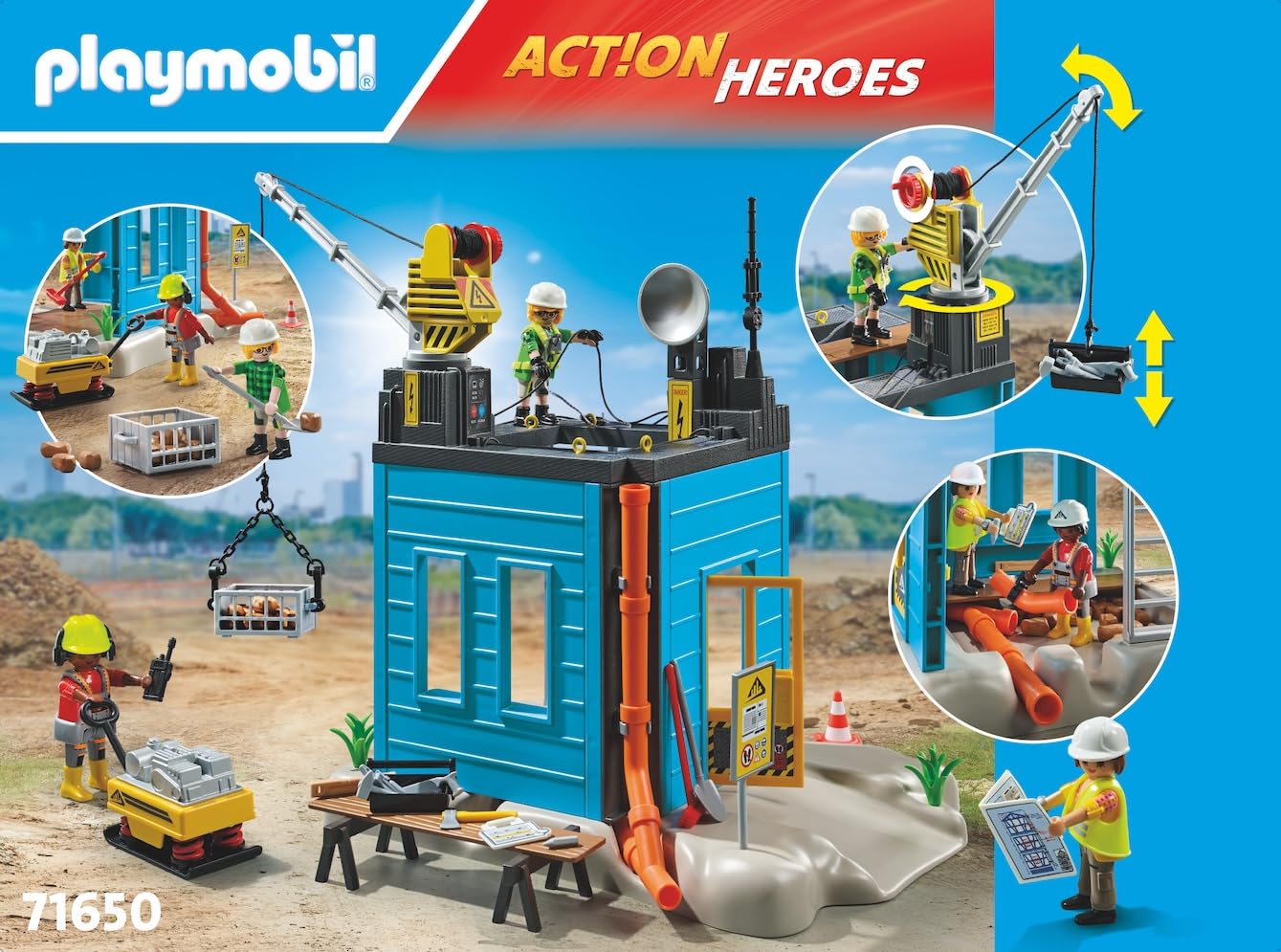 PLAYMOBIL Action Heroes 71650 cantiere edile 138 pezzi