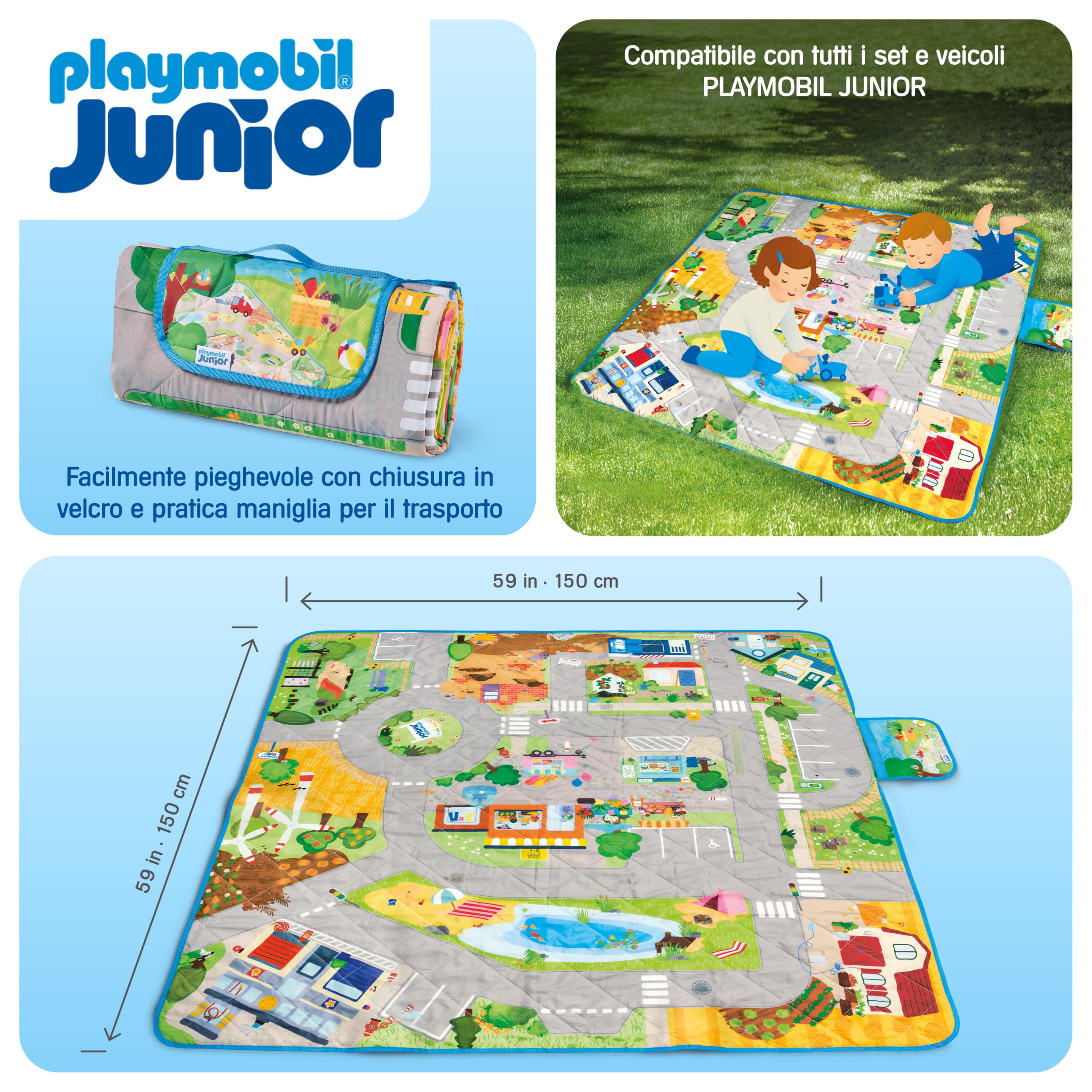 Playmobil Junior 72240 tappeto da gioco pieghevole lavabile