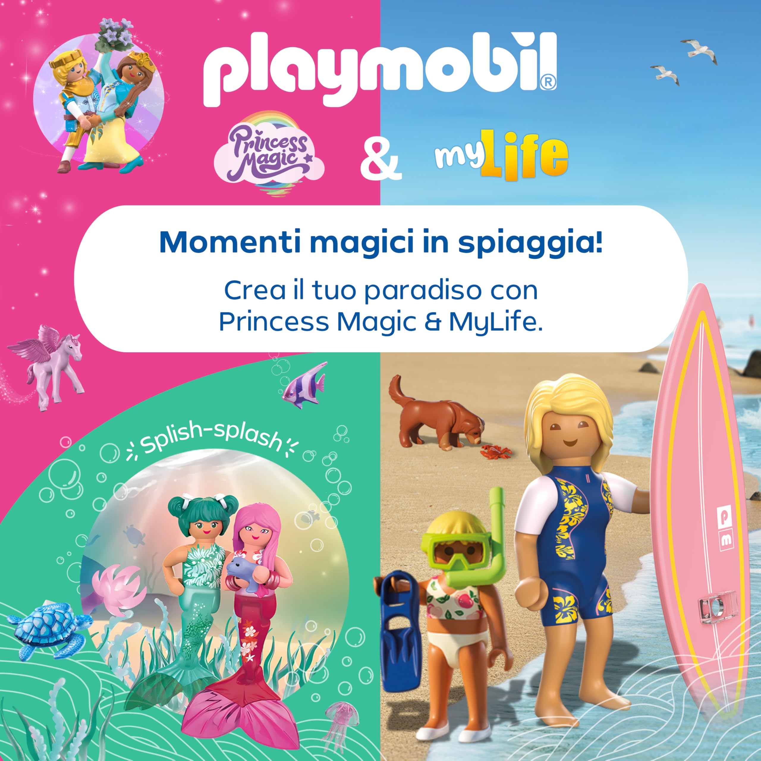 Playmobil 210448 principessa e spiaggia 2 uova sorpresa