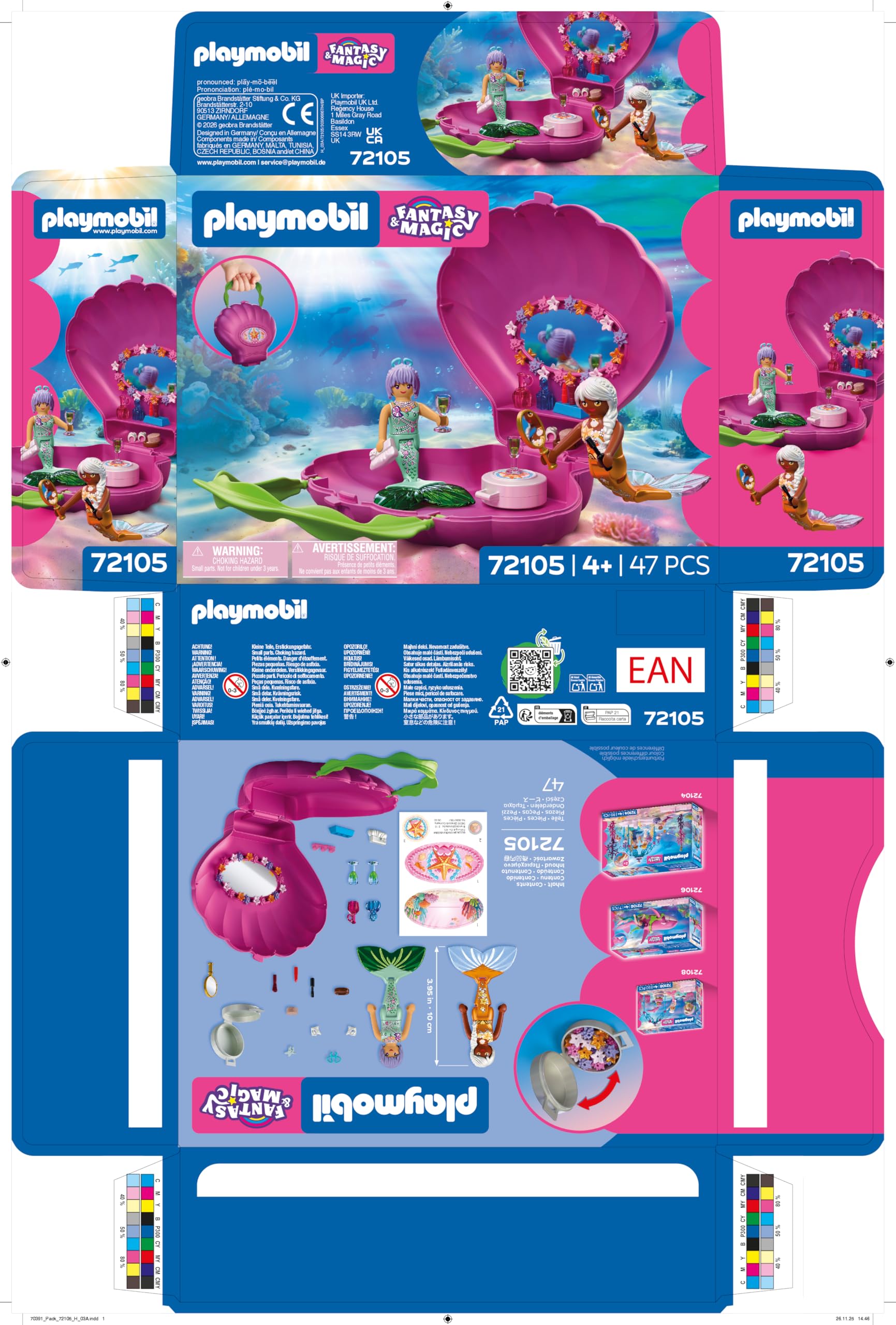 PLAYMOBIL Fantasy & Magic borsa conchiglia sirene 72105 con 2 figure