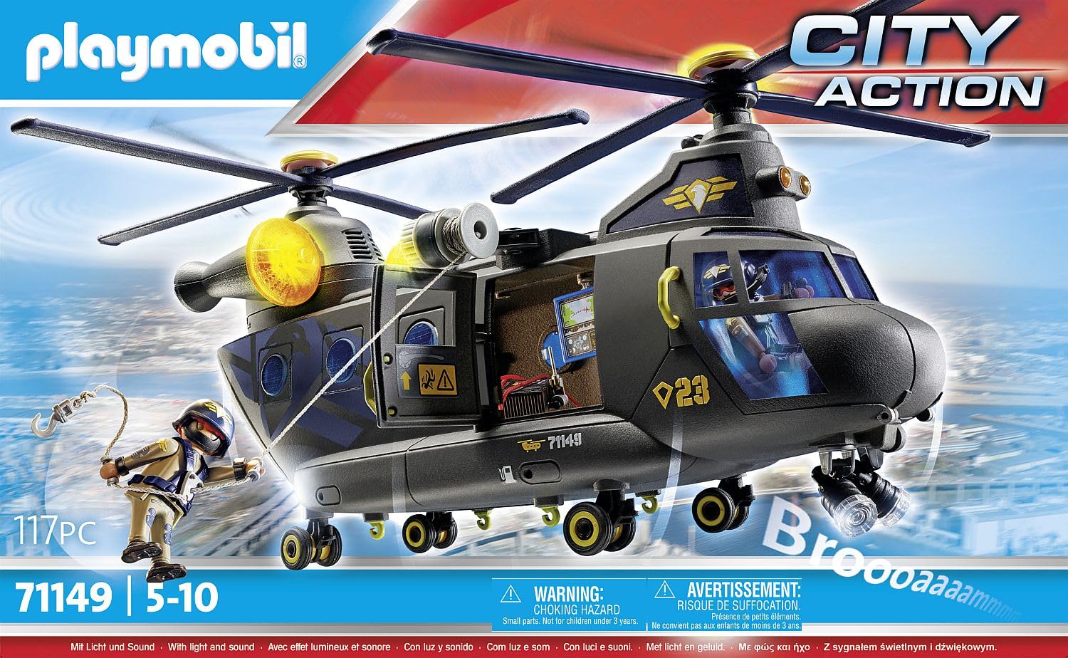 PLAYMOBIL 71149 City Action elicottero polizia unità speciale
