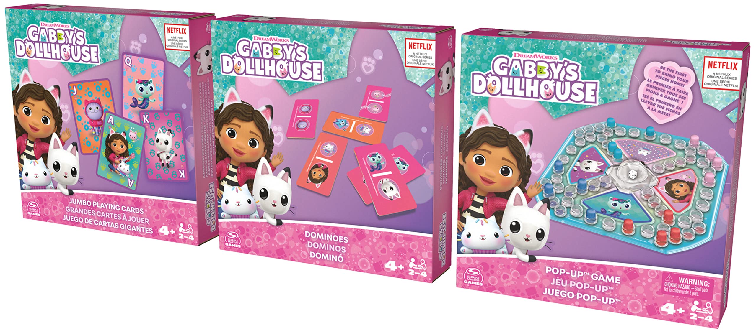 Spin Master Gabby Set 3 Giochi da Tavolo Casa Bambole 4+ Anni