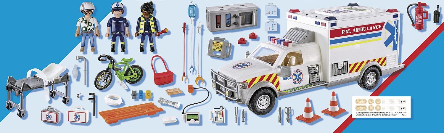 PLAYMOBIL City Action 70936 Ambulanza Americana con Luci e Suoni