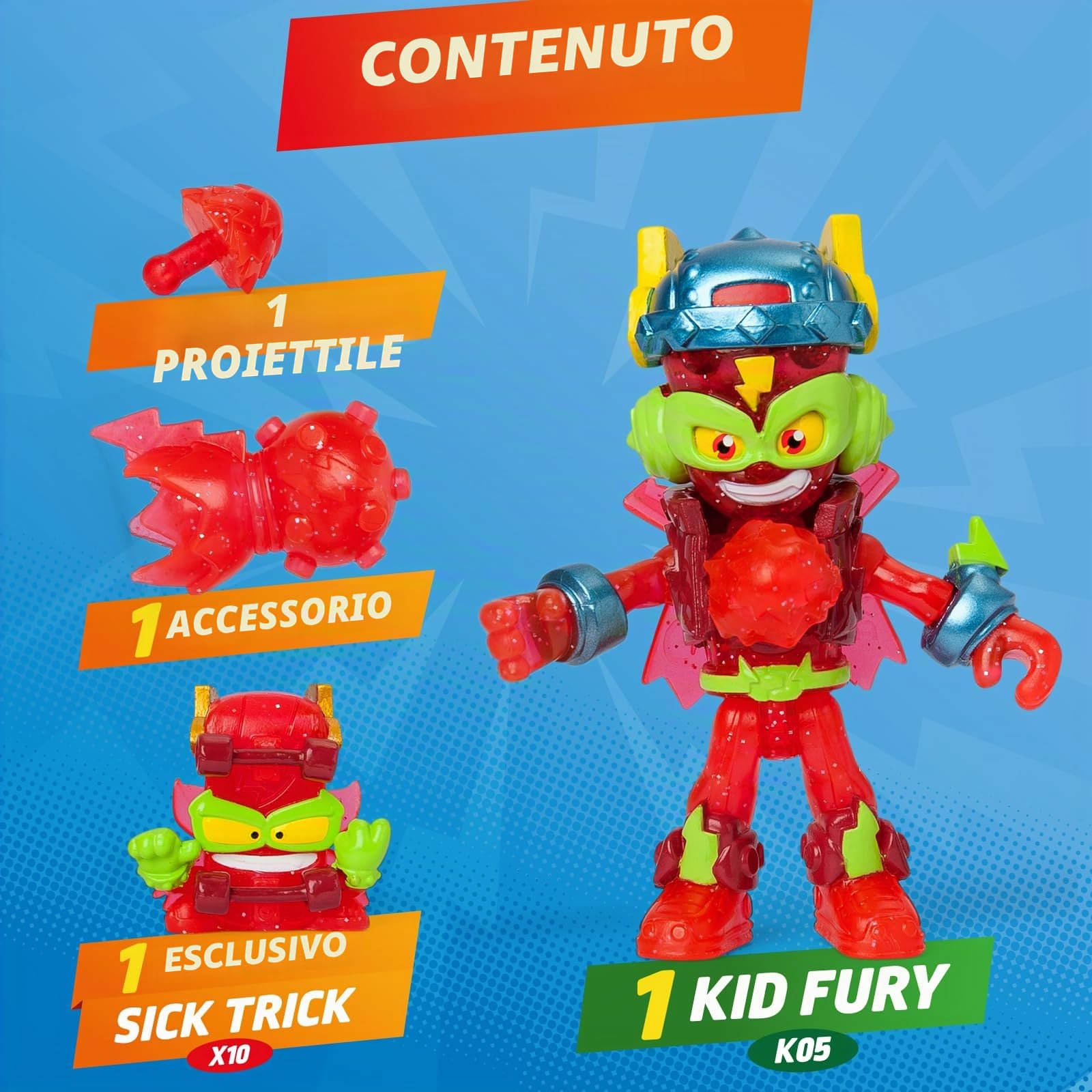 Superthings Kazoom Kids Kid Fury action figure con proiettile