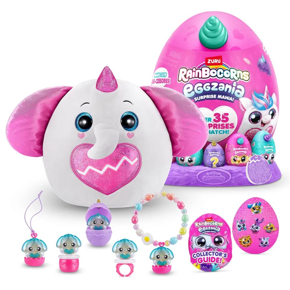 Rainbocorns Eggzania peluche elefante Peanuts 28 cm 20 sorprese