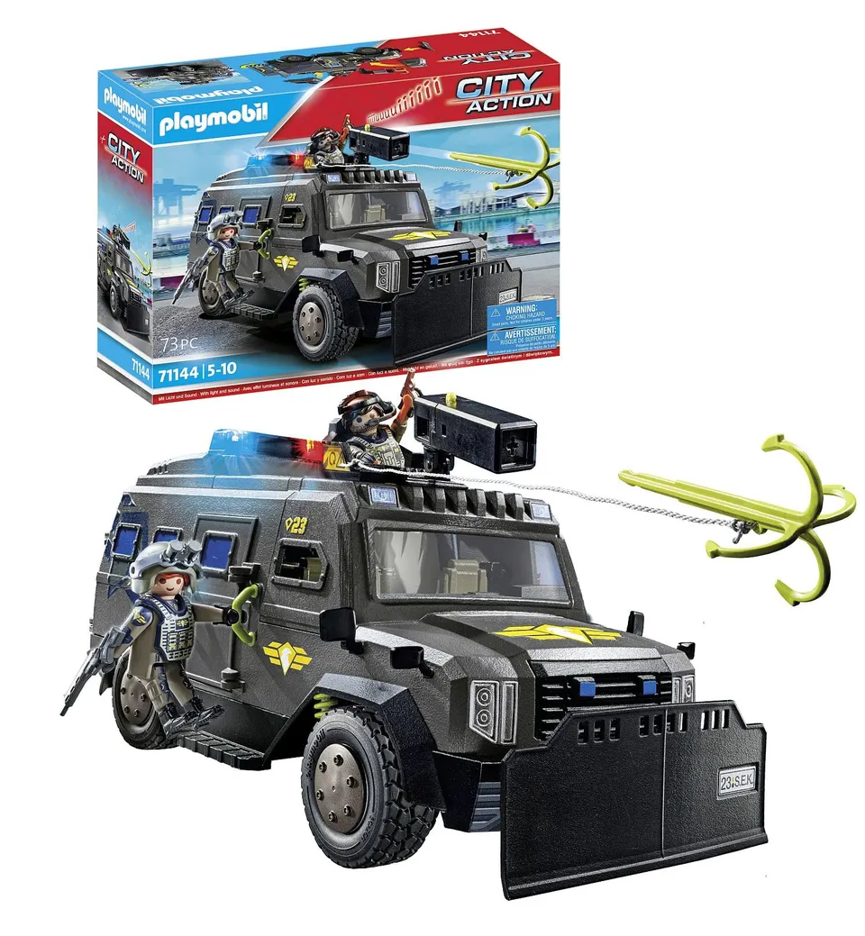 PLAYMOBIL City Action 71144 veicolo blindato unita speciale luci e suoni