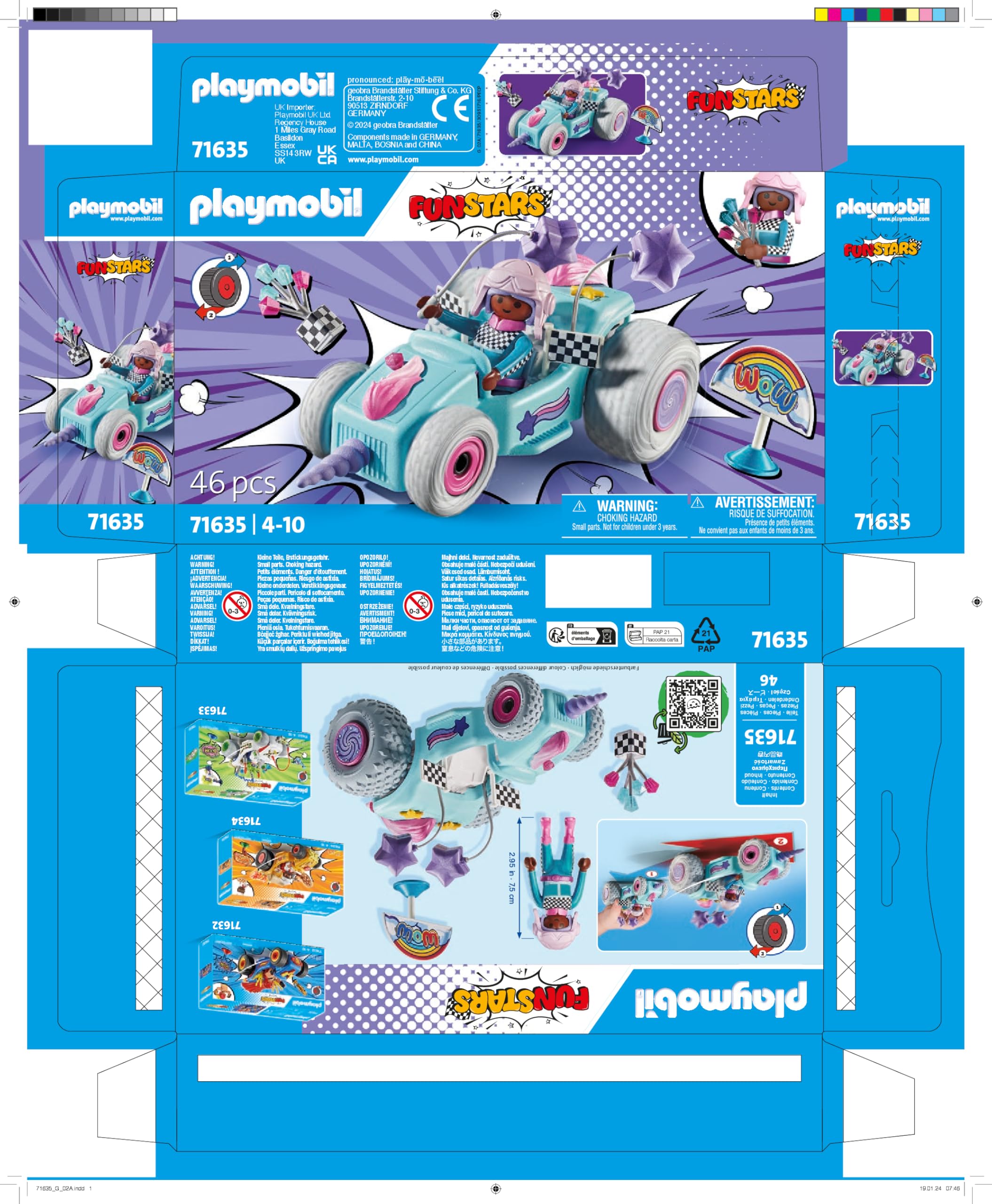 PLAYMOBIL Funstars 71635 kart Unicorno sfrecciante 46 pezzi