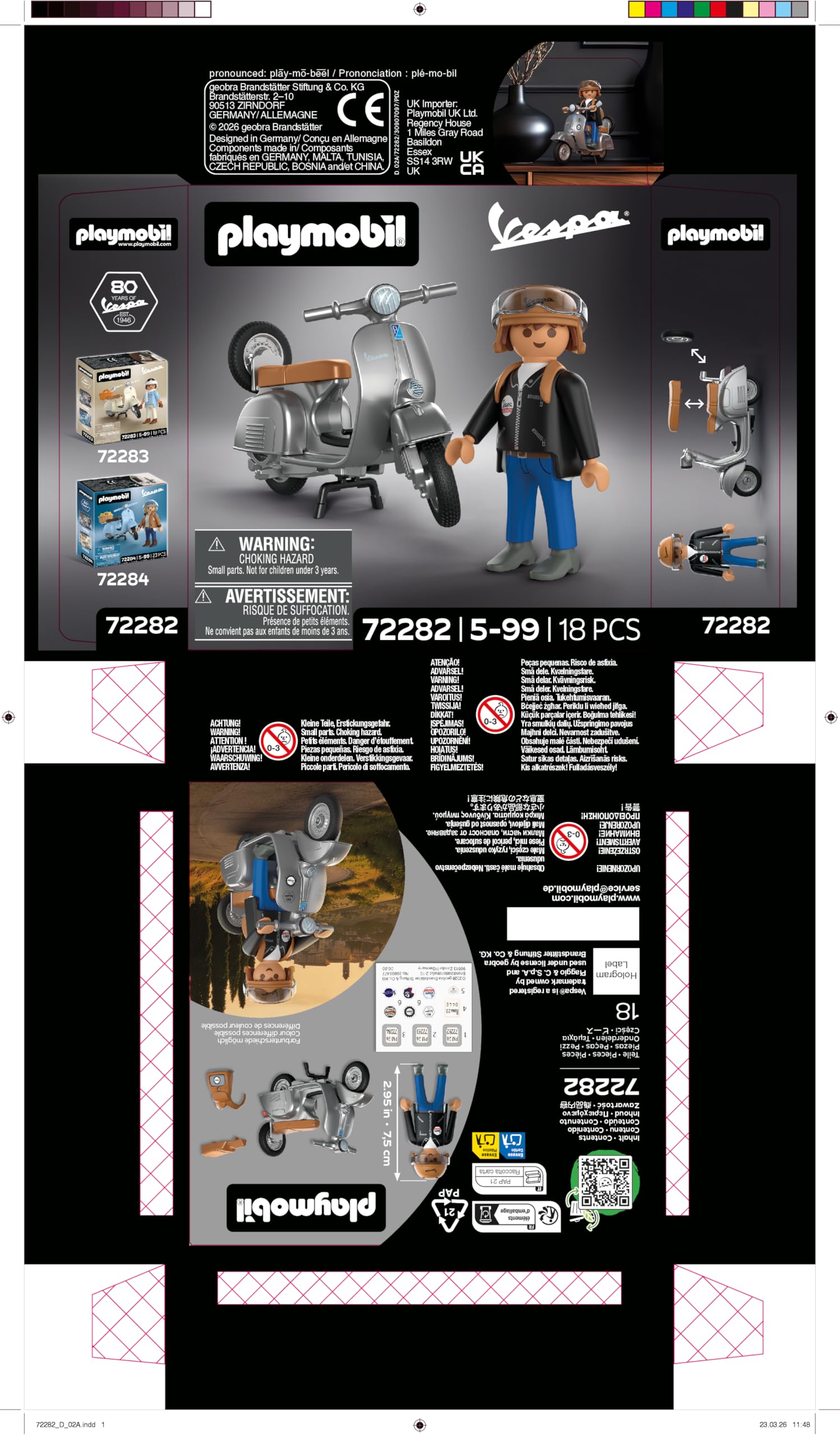 Playmobil Vespa 72282 80° Anniversario scooter crema 4+ anni