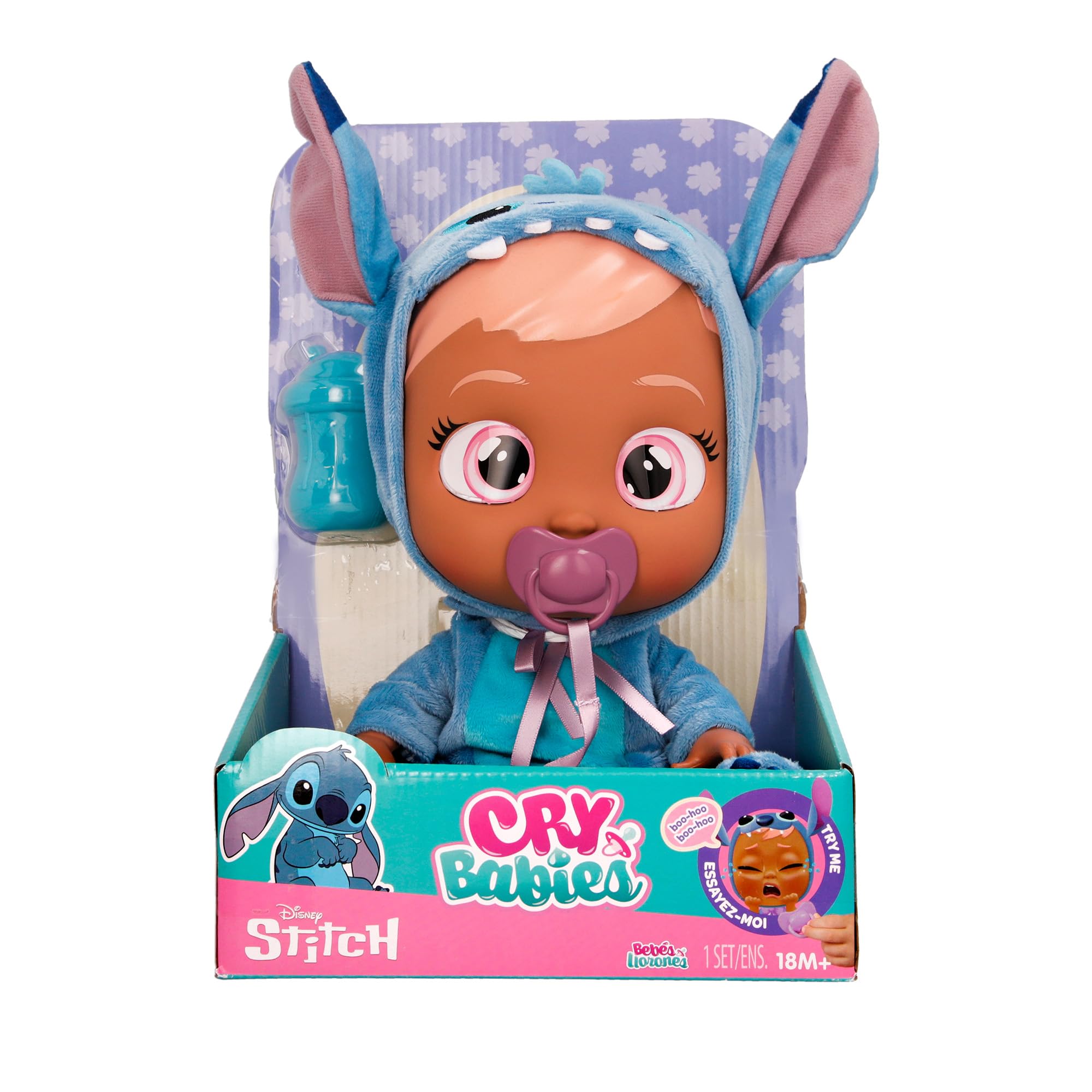 Cry Babies Disney Stitch Bambola 30 cm Pigiama Blu