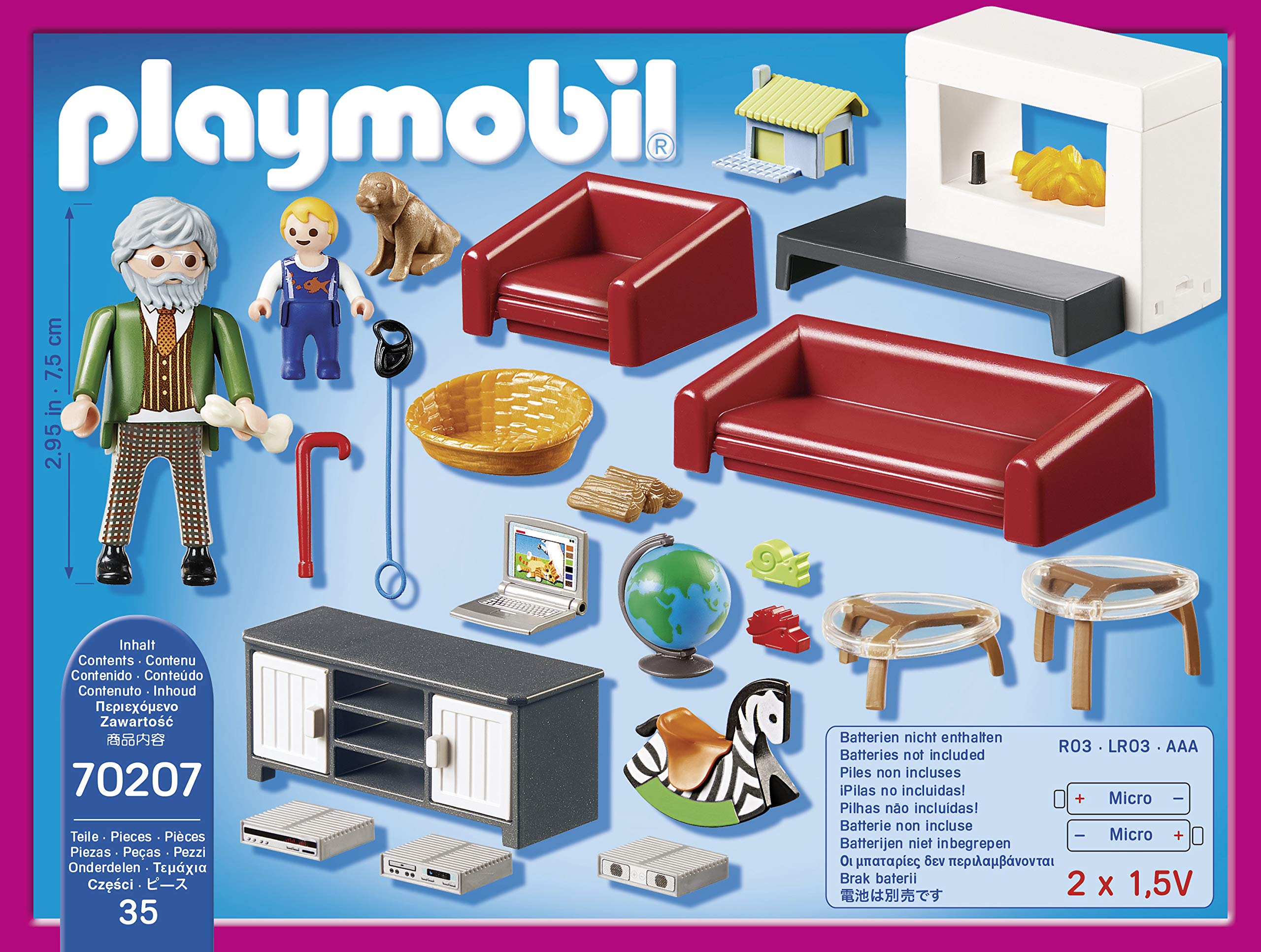 Playmobil Dollhouse 70207 soggiorno con camino playset 36 pezzi