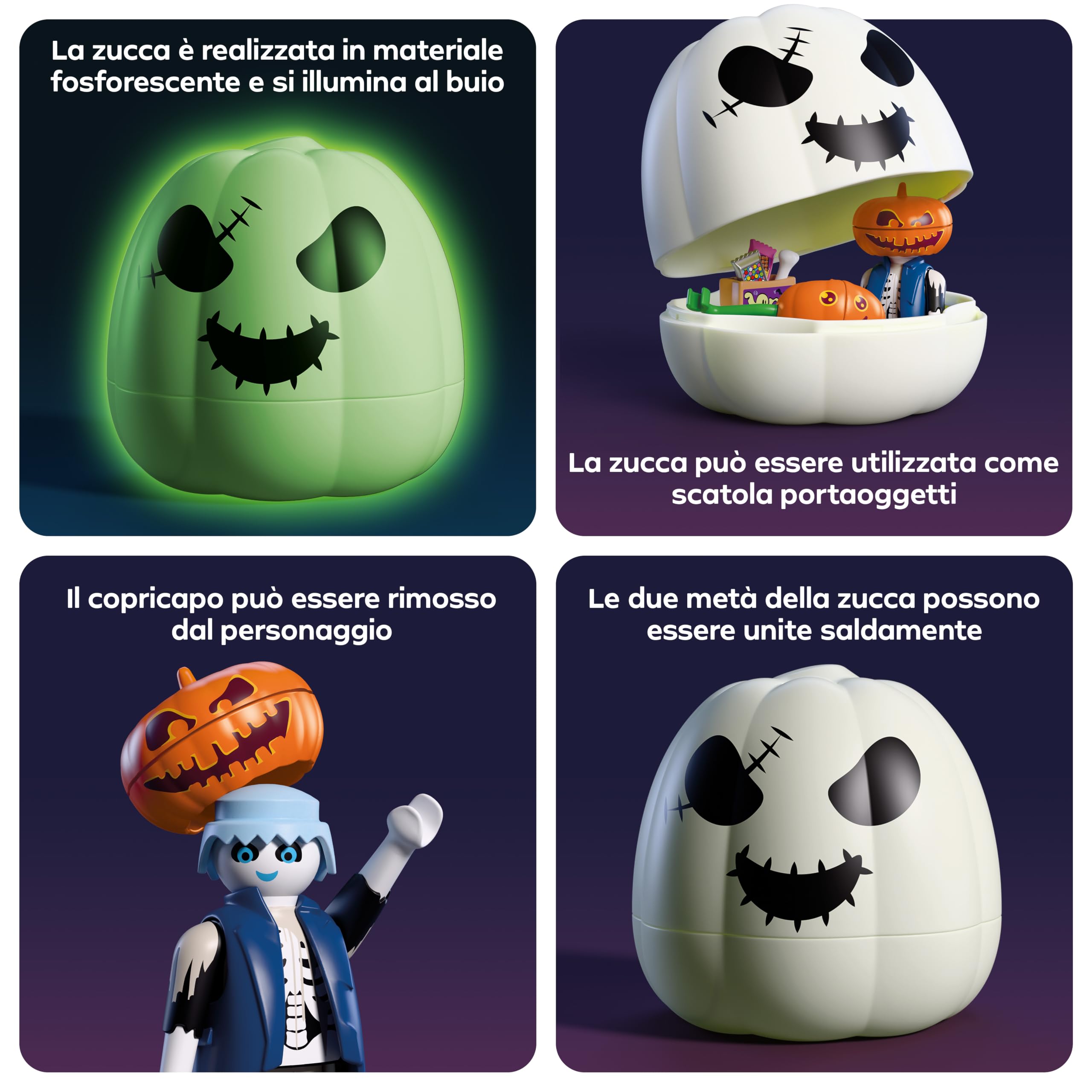 PLAYMOBIL Fantasy 72358 zucca Halloween testa di zucca luminosa