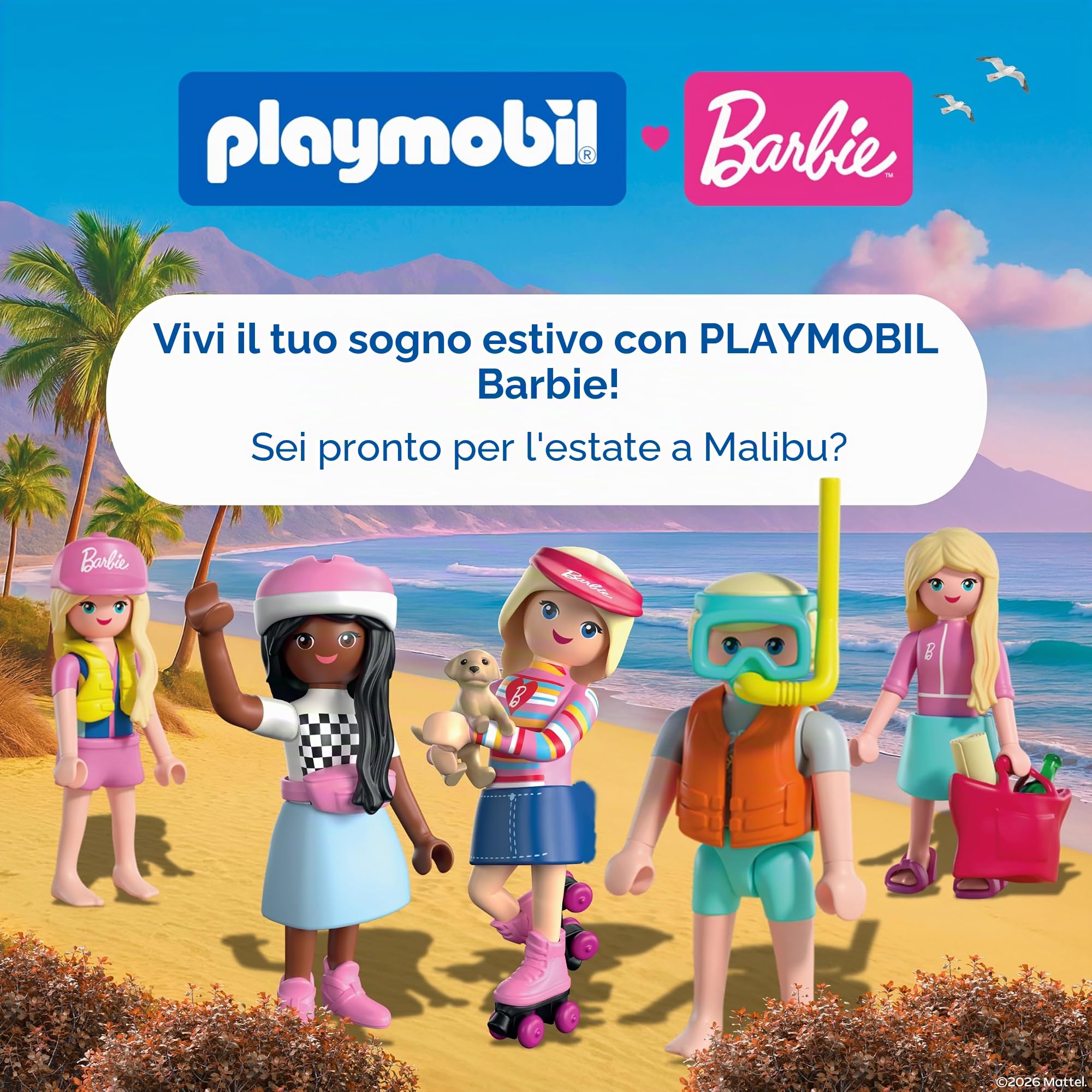 PLAYMOBIL Barbie cabina spiaggia con doccia e 3 personaggi