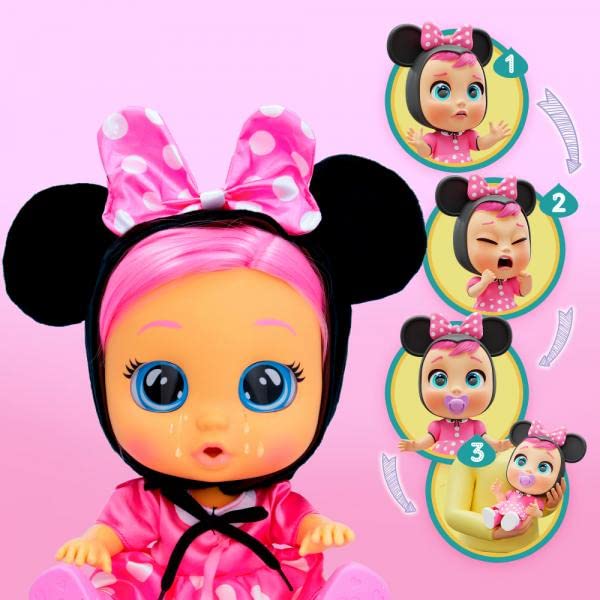 IMC Cry Babies Dressy Minnie Bambola Interattiva 30 cm Rosa