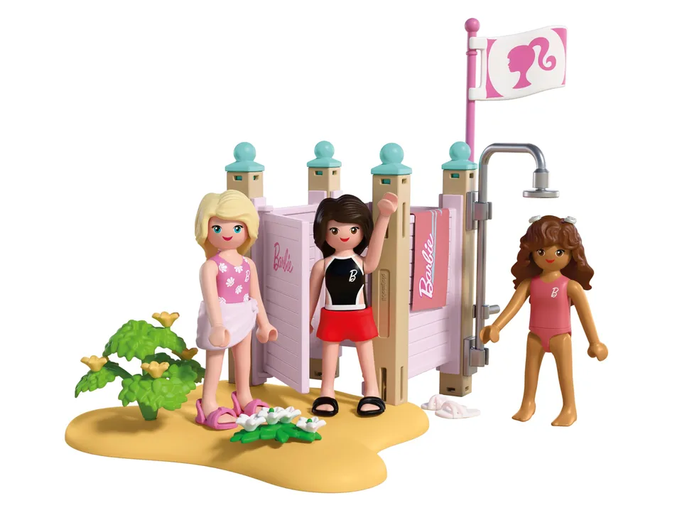 PLAYMOBIL Barbie cabina spiaggia con doccia e 3 personaggi