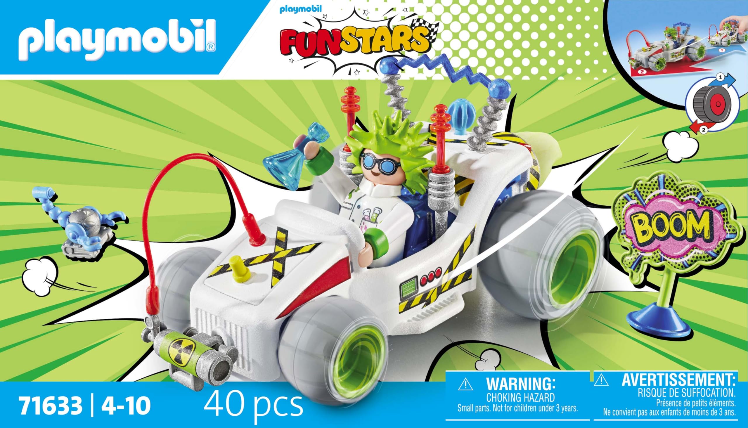 PLAYMOBIL Funstars 71633 kart Racing Professor pull-back