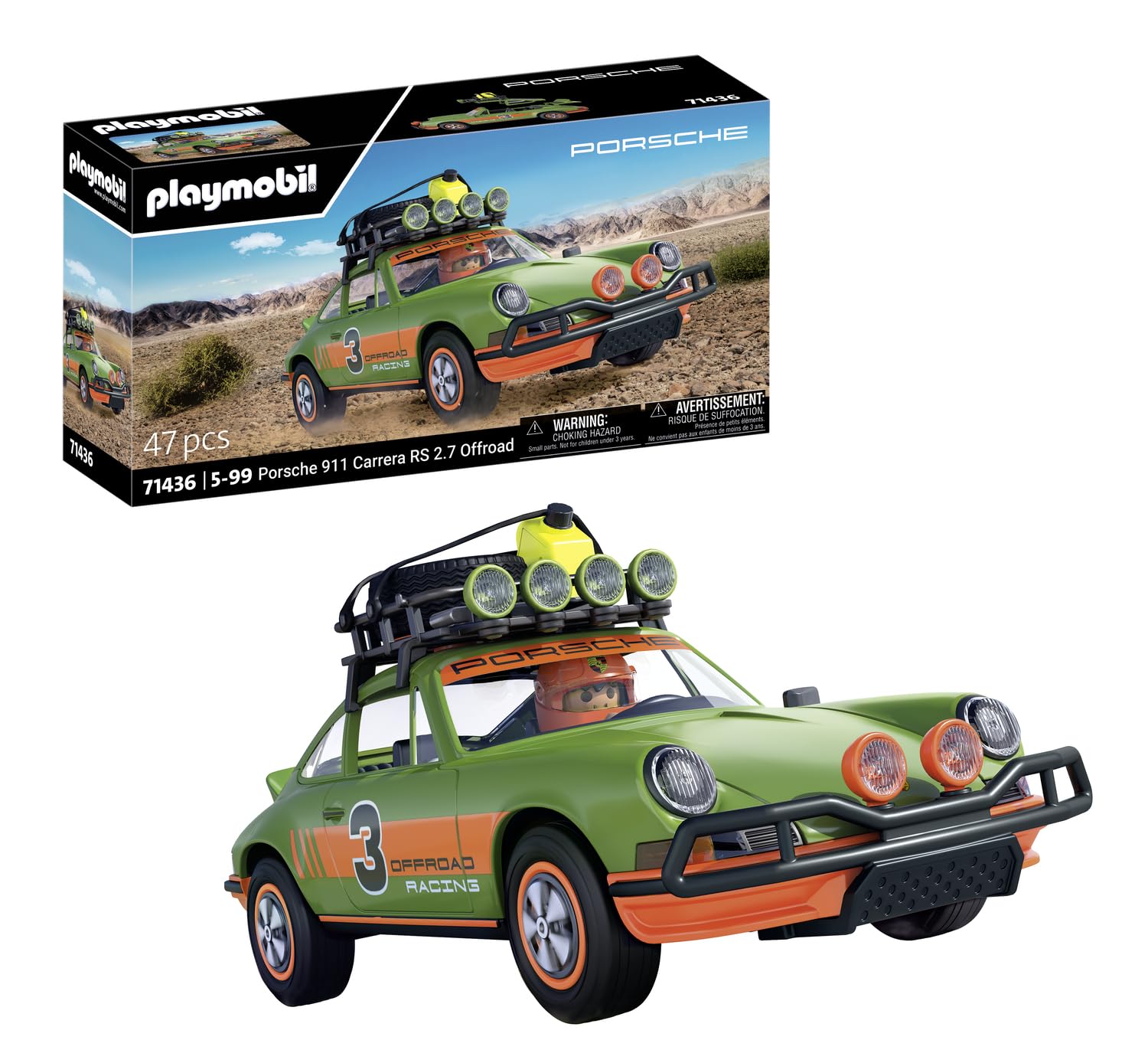 Playmobil Porsche 71436 911 Carrera RS 2.7 Offroad auto 47 pezzi
