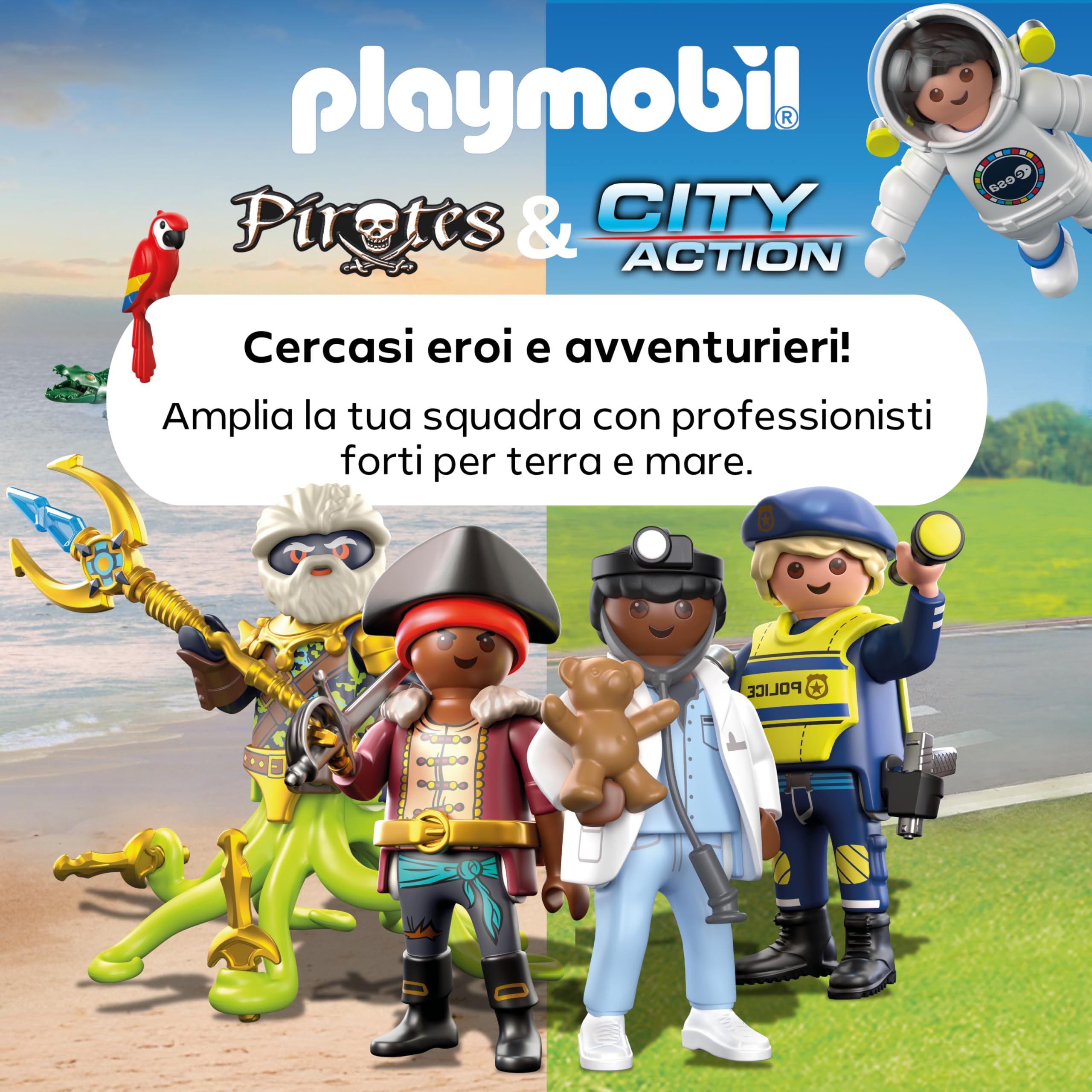 PLAYMOBIL Pirates 210447 uova a sorpresa pirati e spazio 2 pezzi