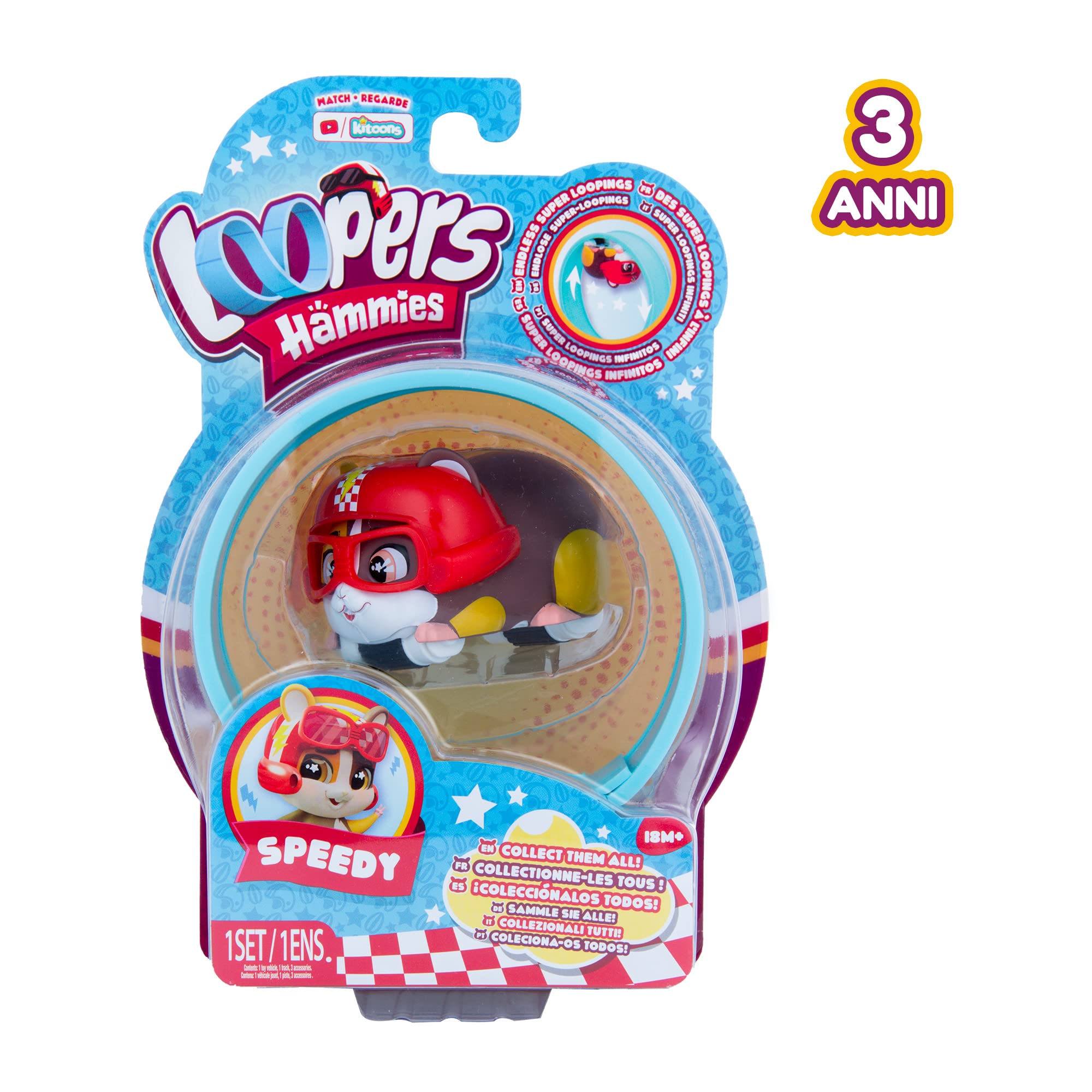 IMC Toys Loopers Hammies Speedy Criceto Interattivo Pista 3 Anni