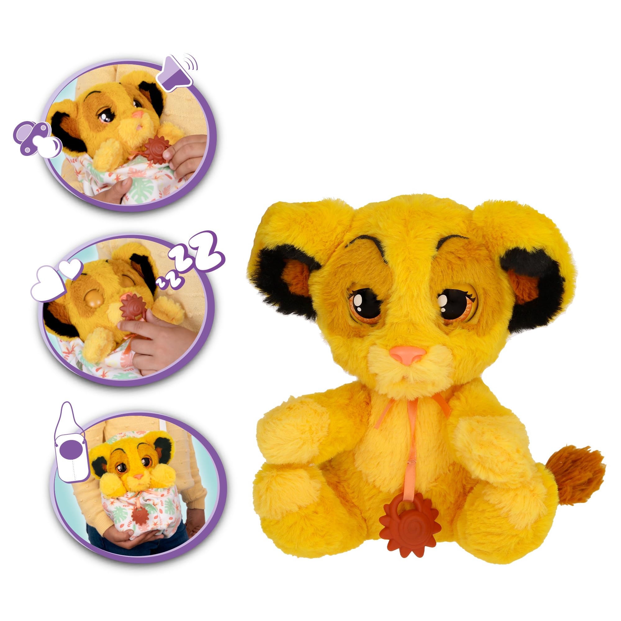 IMC Toys Baby Paws Simba Peluche Interattivo 24 cm con Borsa