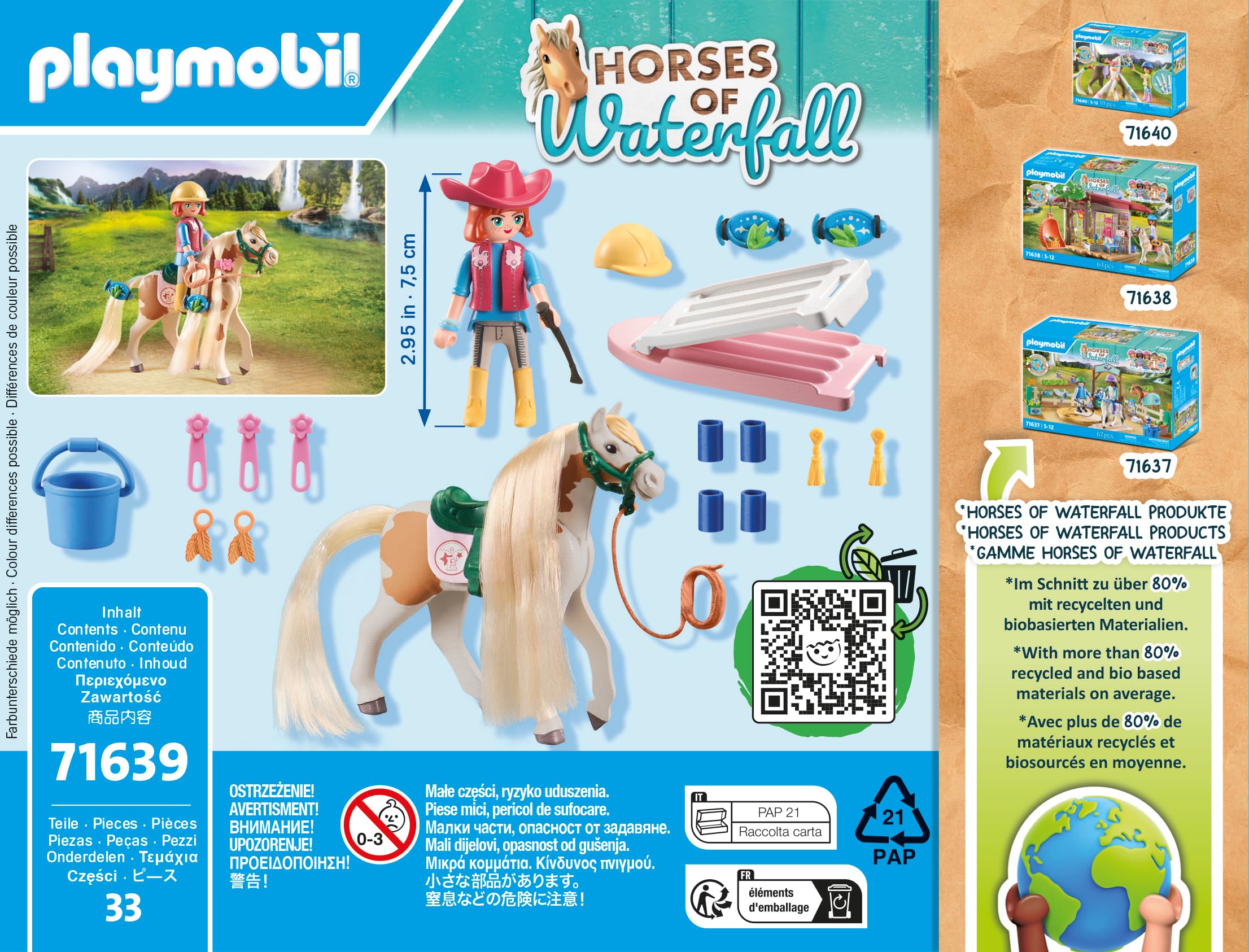 Playmobil Horses 71639 Ellie con Cavallo Pinto 33 Pezzi